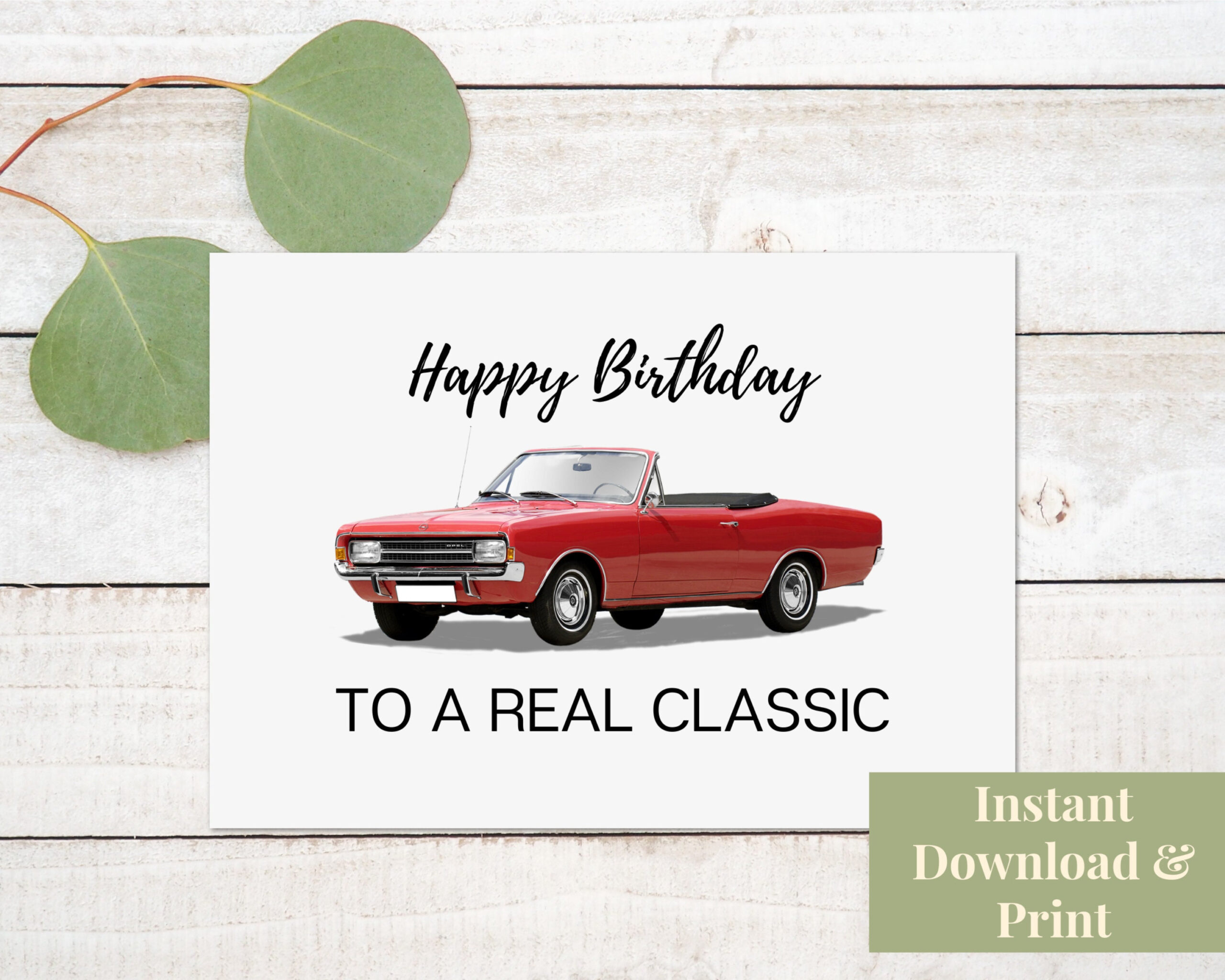 Classic Car Birthday Card Printable, Printable Birthday Card For regarding Car Birthday Card Printable