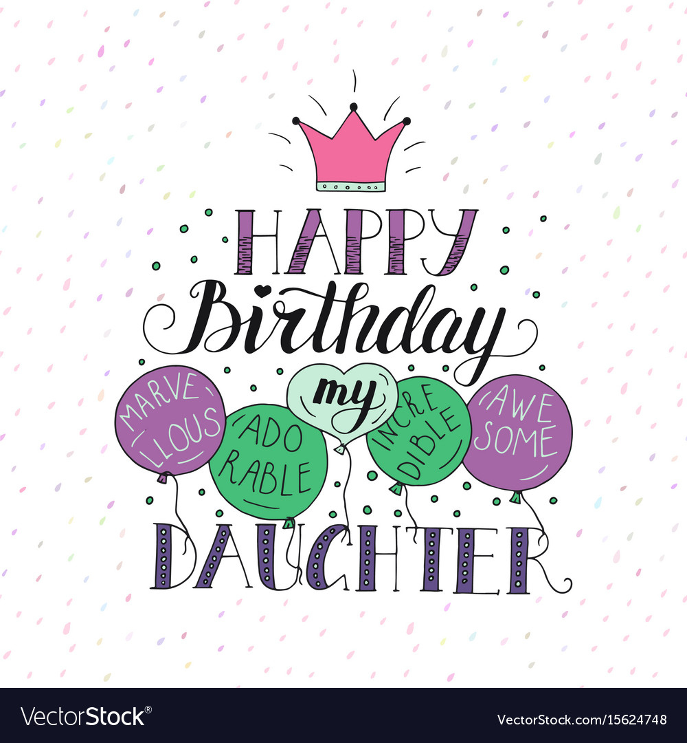 Color Birthday Card For Daughter Unique Royalty Free Vector with Free Printable Birthday Cards Daughter