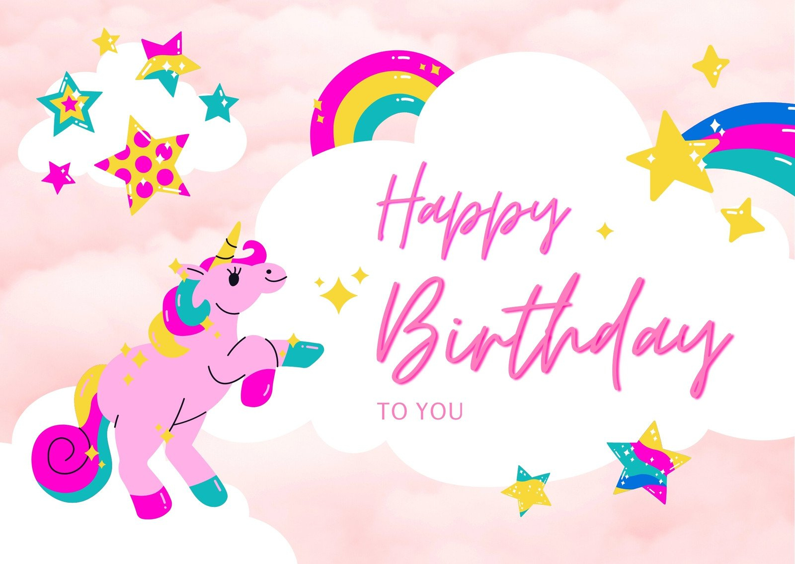 Customize 46+ Unicorn Birthday Card Templates Online - Canva for Printable Birthday Cards Unicorn