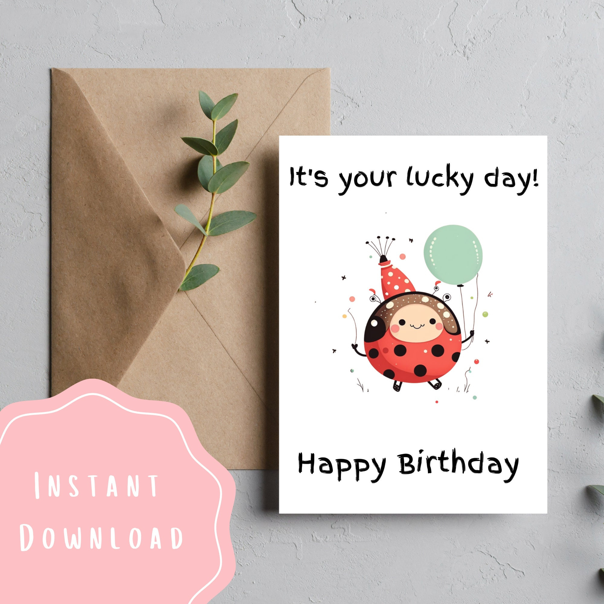 Cute Happy Ladybug Printable Foldable Birthday Card Funny Kawaii regarding Ladybug Birthday Cards Printable