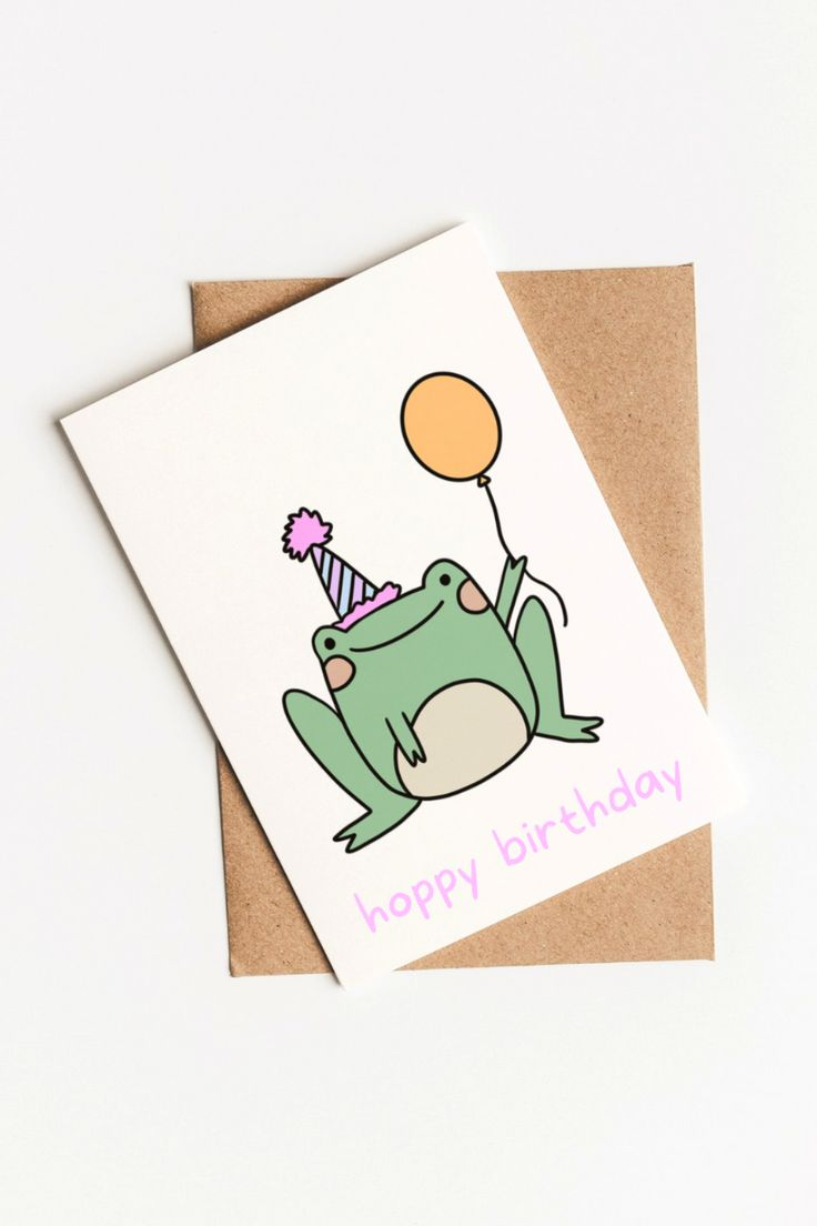 Cute Printable Frog Birthday Card | Instant Digital Download pertaining to Frog Birthday Card Printable