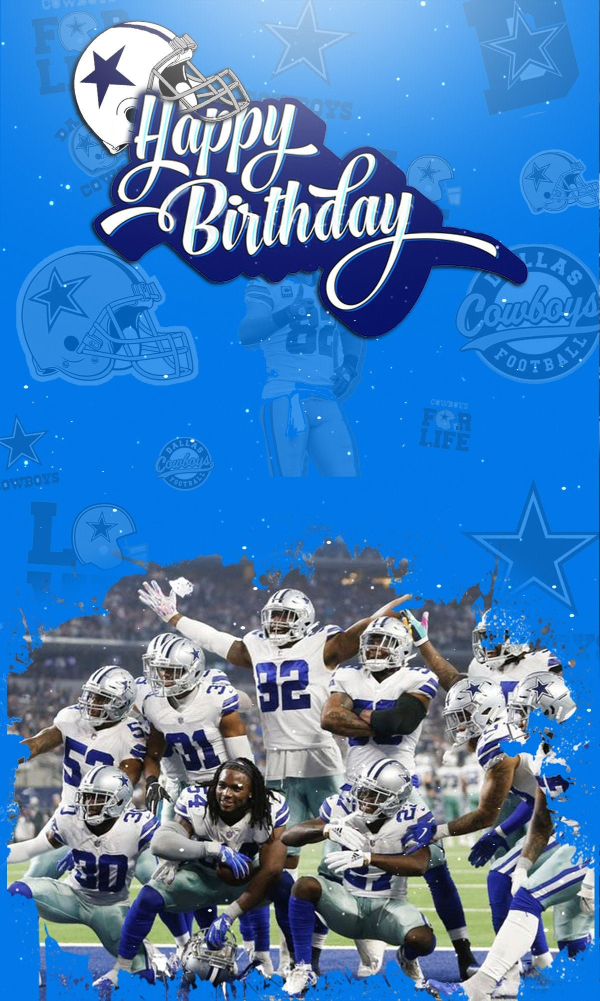 Dallas Cowboys Digital Birthday Card intended for Dallas Cowboys Birthday Cards Printable