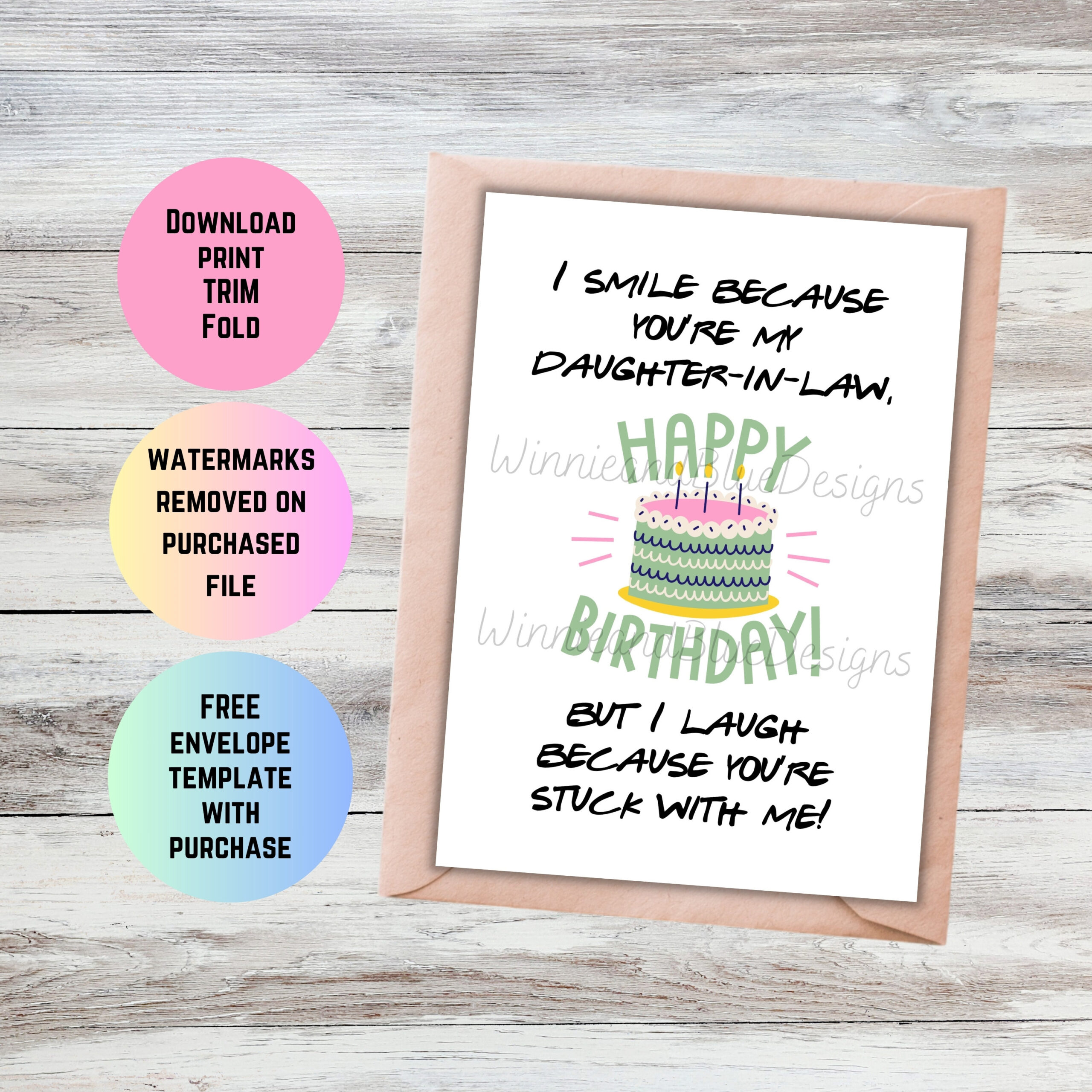 Daughter In Law Birthday Card Printable, Funny Daughter-In-Law with Printable Birthday Cards For Daughter in Law