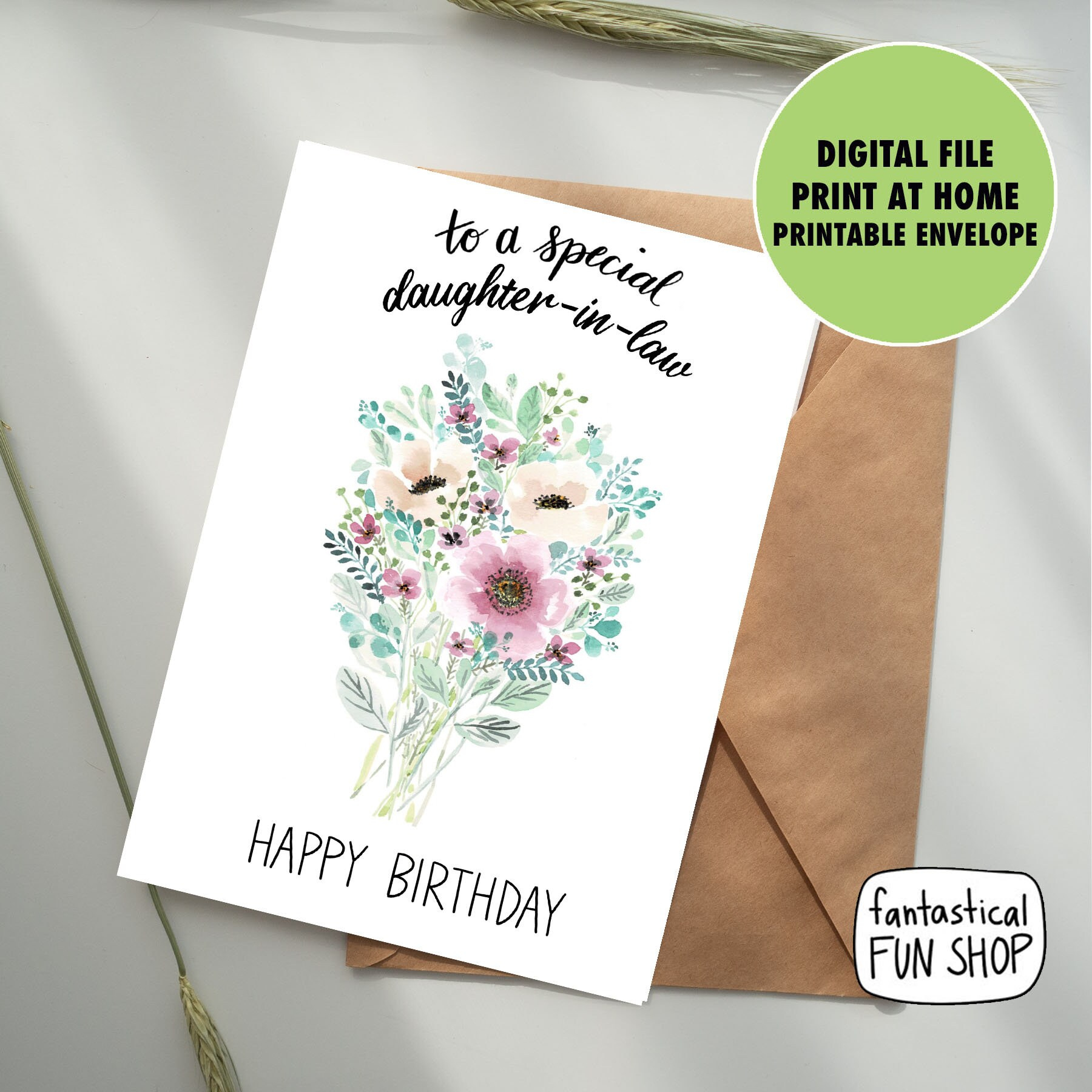 Daughter In Law Printable Birthday Card Flower Bouquet Hand regarding Printable Birthday Cards For Daughter in Law