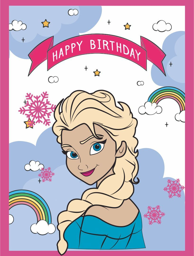 Disney Frozen Birthday Cards - 10 Free Pdf Printables | Printablee intended for Elsa Birthday Card Printable