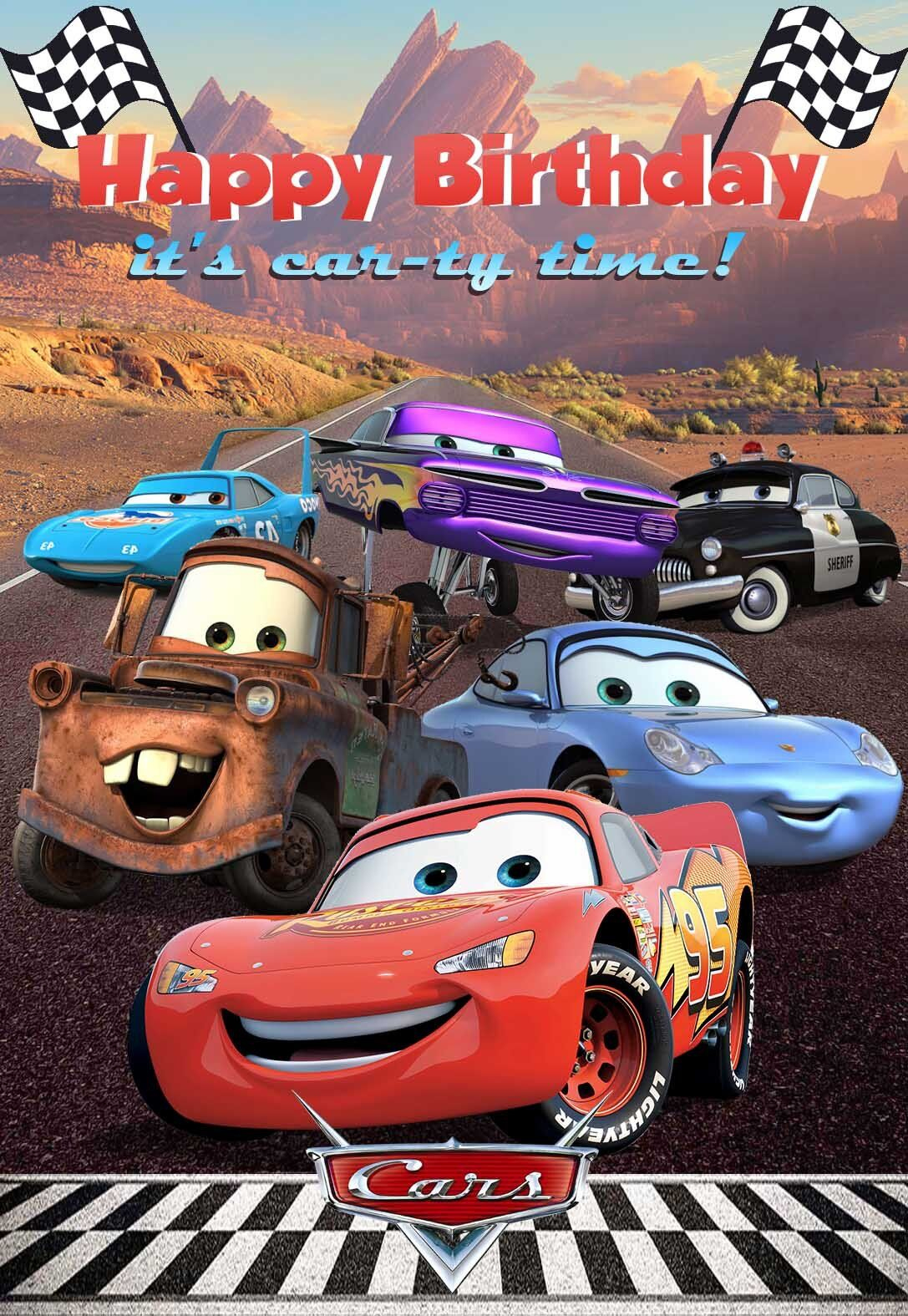 Disney&amp;#039;S Cars Printable Birthday Cards (Free) — Printbirthday.cards for Lightning Mcqueen Birthday Card Free Printable