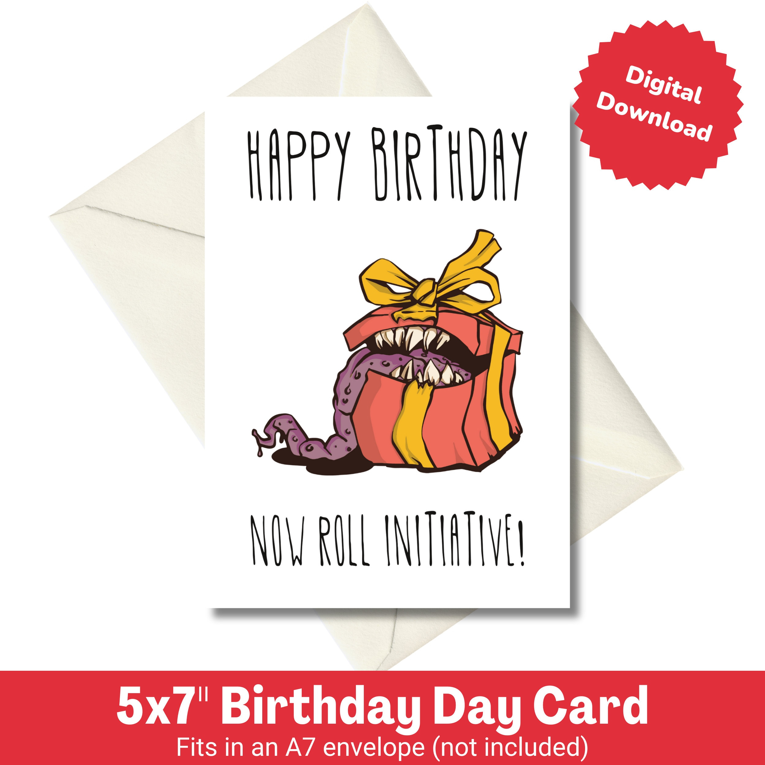 Dnd Birthday Card Digital Instant Download File Dungeons And inside Dungeons and Dragons Printable Birthday Card