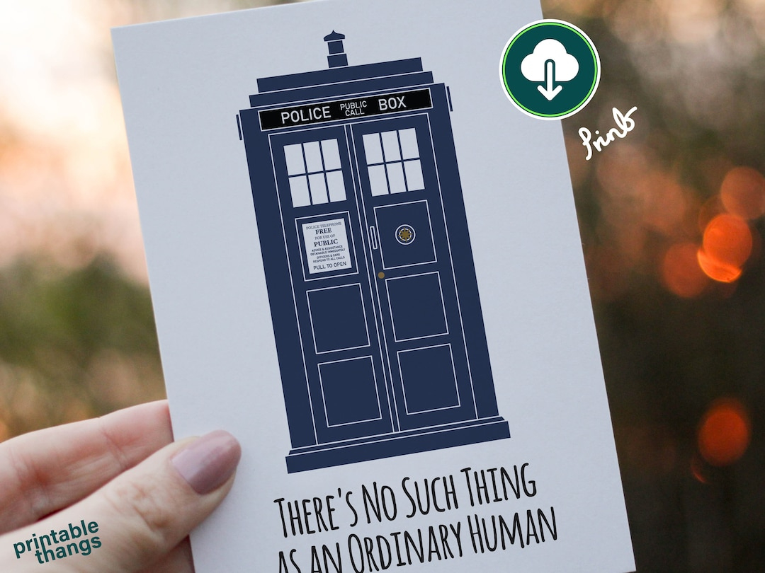 Doctor Who Tardis Birthday Card Printable Pdf Jpg - Etsy for Doctor Who Printable Birthday Card