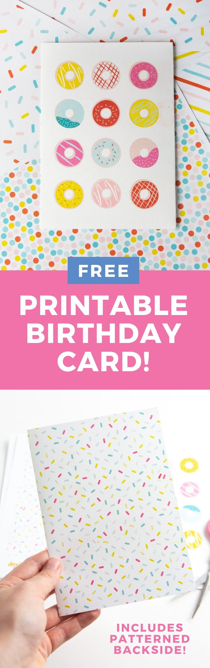 Donut Printable Birthday Card with Donut Birthday Card Printable Free