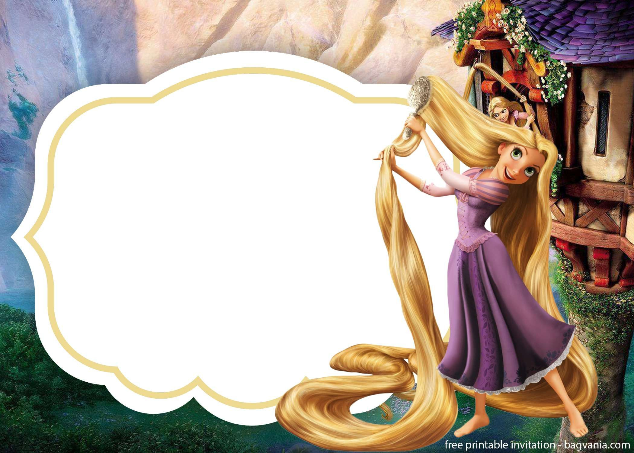 Download Rapunzel Invitations Template For Free pertaining to Printable Rapunzel Birthday Card