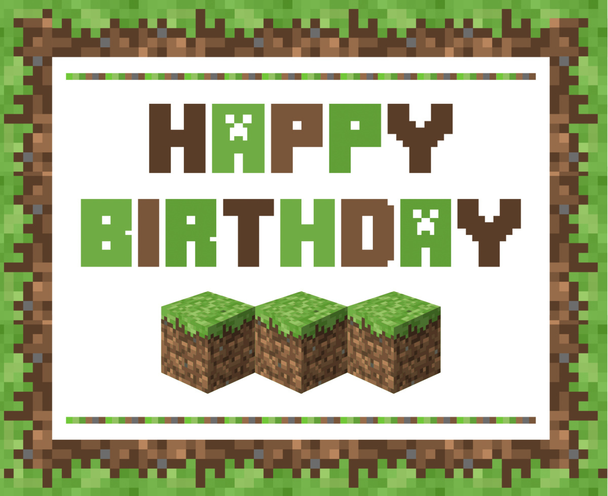 Download These Awesome Free Minecraft Party Printables! | Catch My inside Minecraft Birthday Card Free Printable