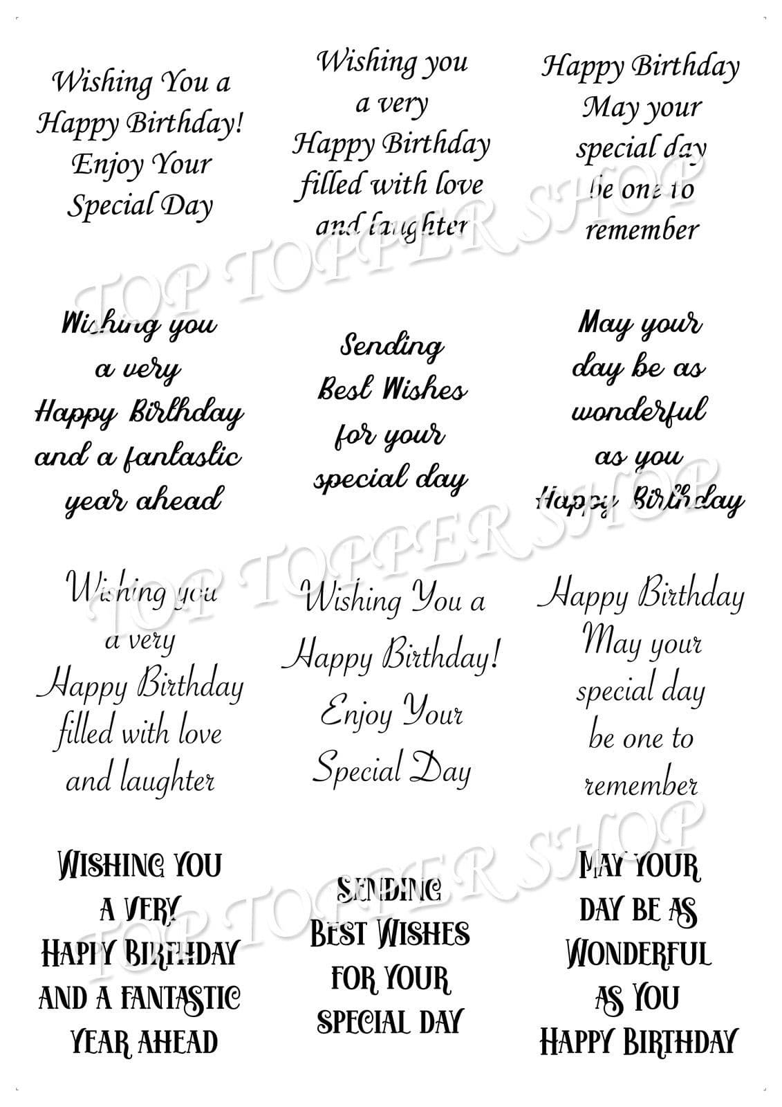 Easy Peel Off Transparent Verses Birthday Sentiments Choose Colour with regard to Printable Birthday Card Verses