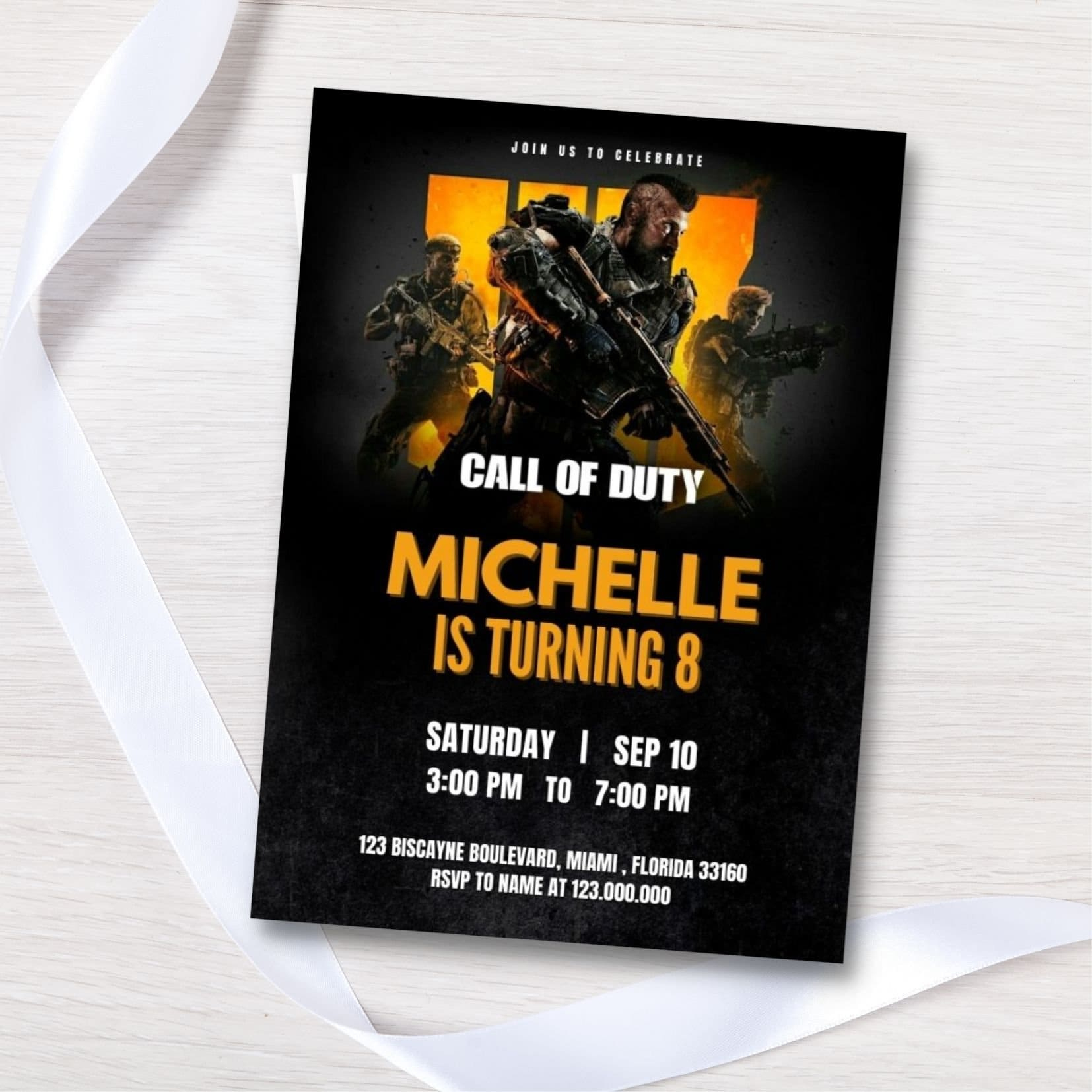 Editable And Printable Call Of Duty Kid Birthday Party Invitation for Call Of Duty Birthday Card Printable