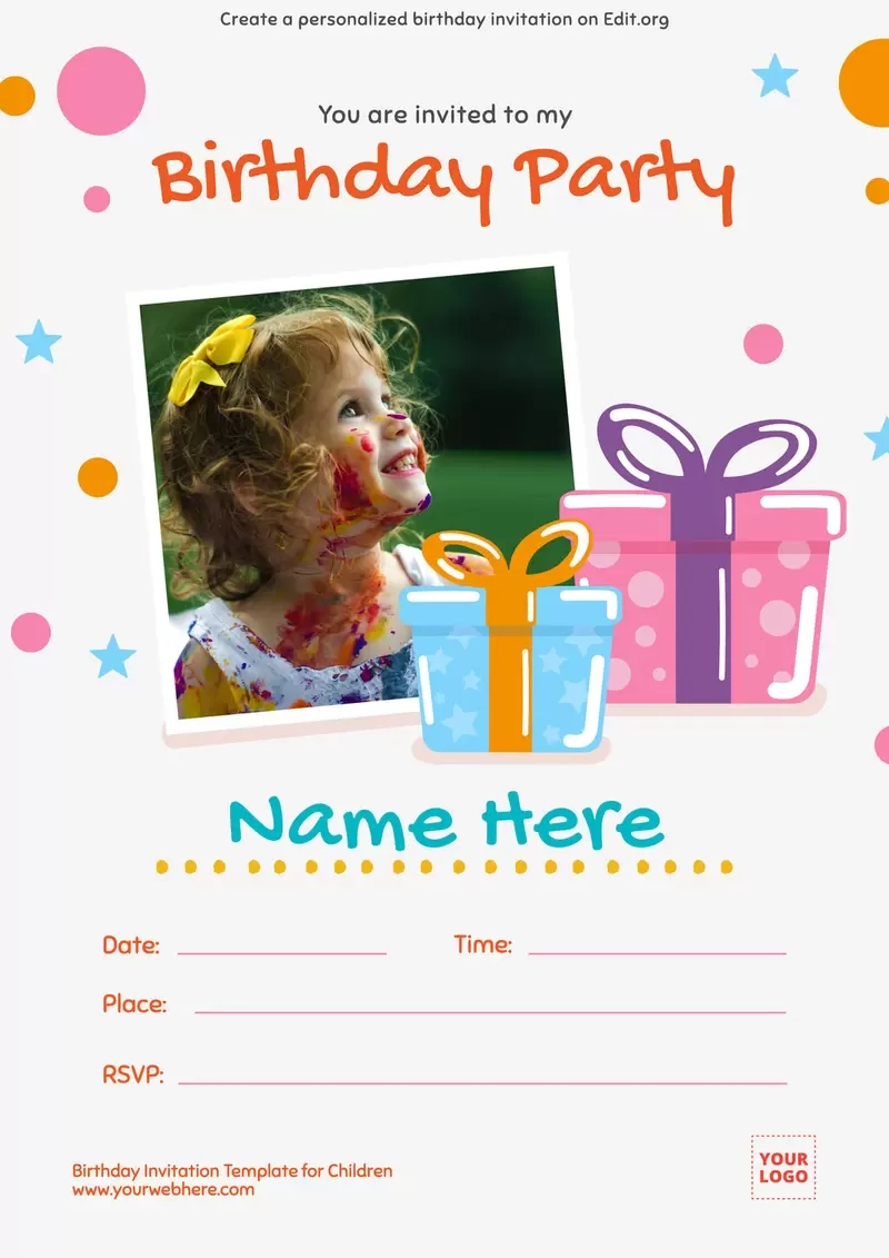 Editable Birthday Invitation Templates for Birthday Invitation Card Maker Free Printable