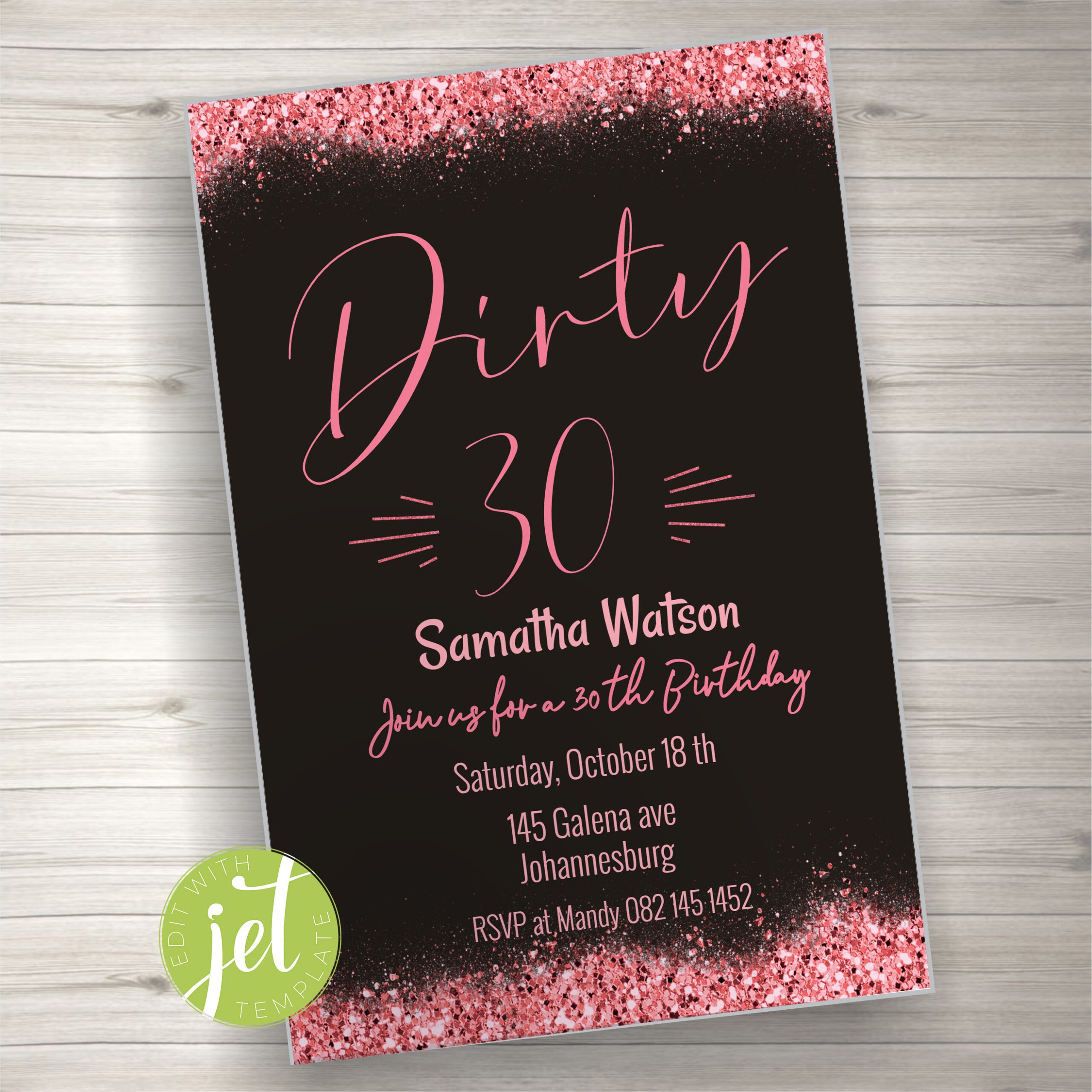 Editable Dirty 30Th Birthday Invitation Printable, 30Th Invitation, Card Editable Invitation, Dirty 30 Printable, Instant Download inside Dirty 30 Birthday Card Printable