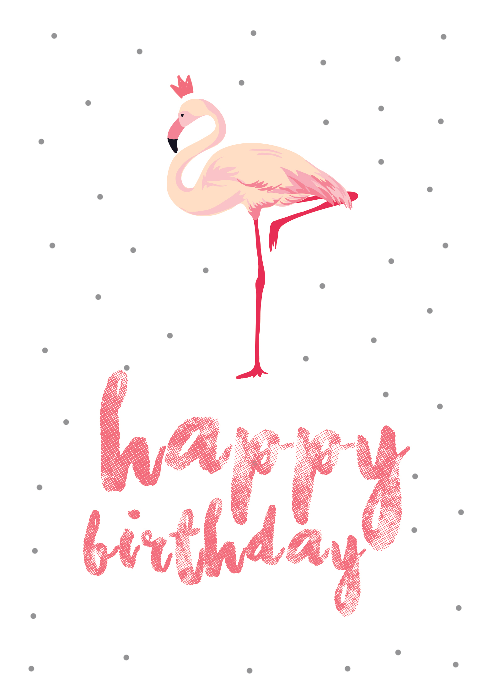 Flamingo Birthday - Birthday Card (Free) | Greetings Island with Flamingo Birthday Card Printable