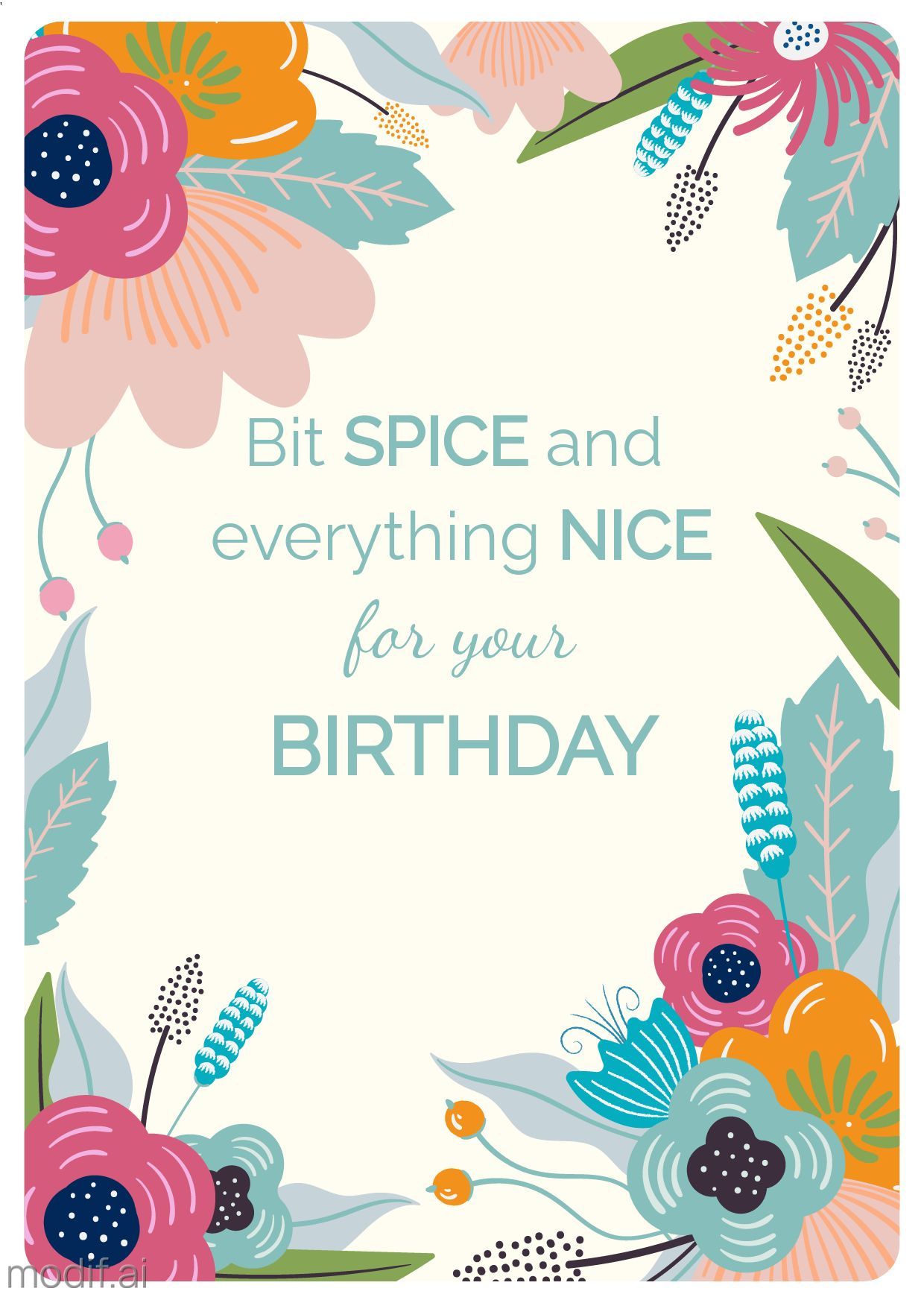 Floral Birthday Greeting Card Template - Mediamodifier with regard to Floral Birthday Card Printable