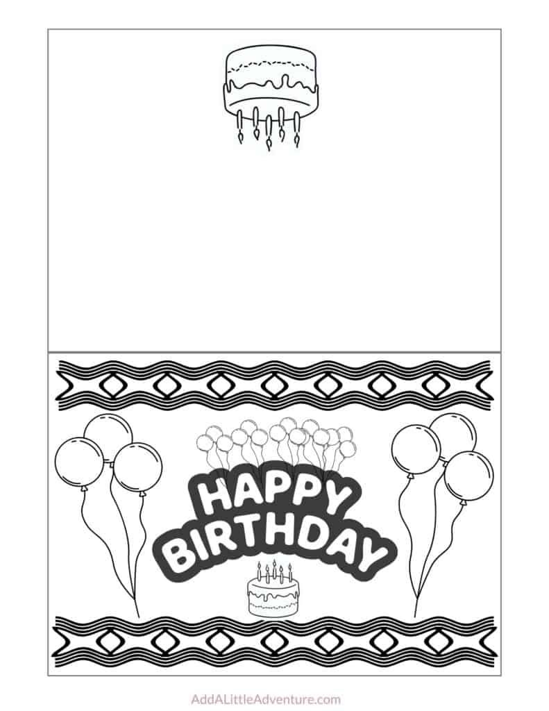 Foldable Printable Birthday Cards To Color in Foldable Printable Birthday Cards For Dad