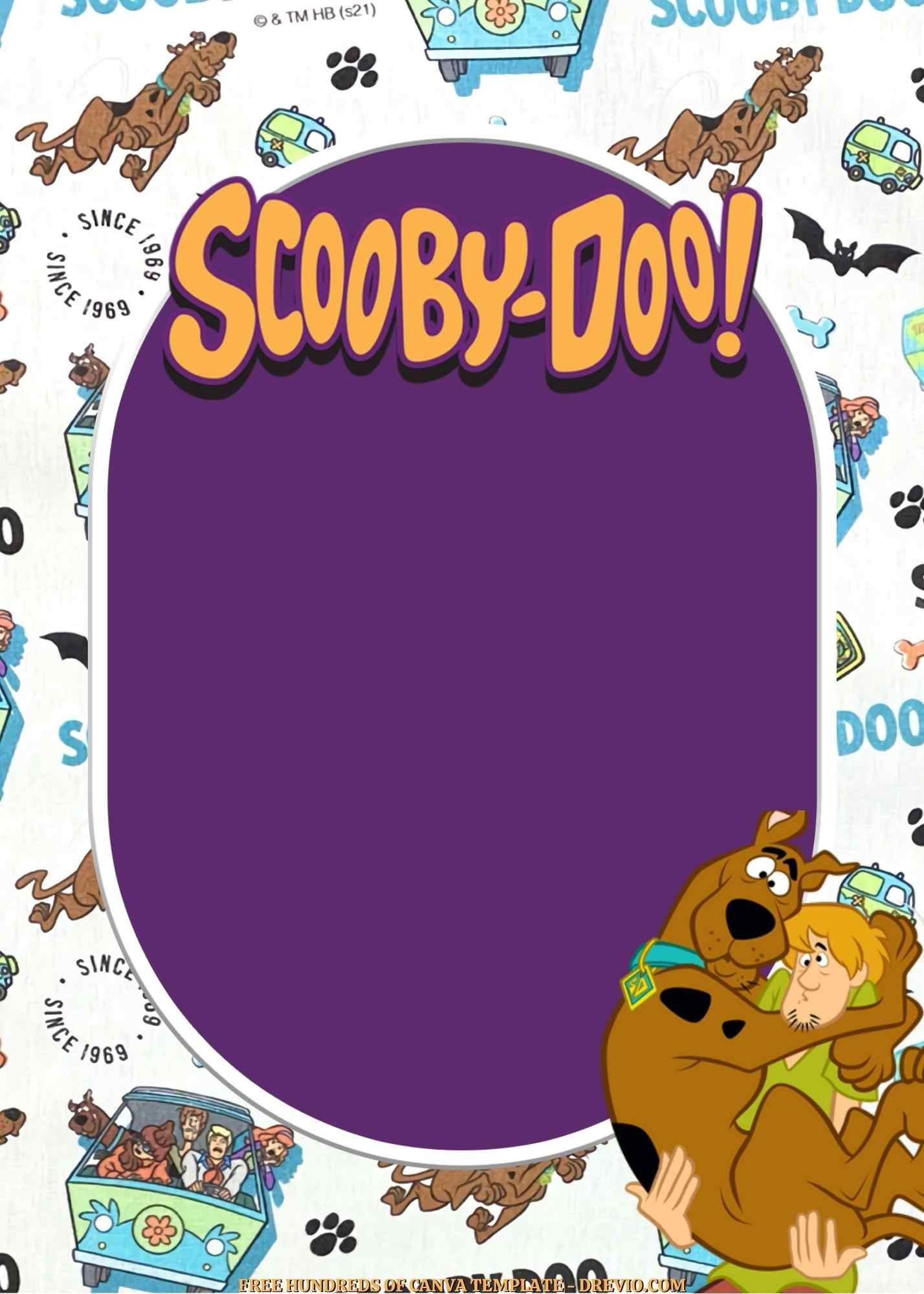 Free – 18+ Scooby Doo Canva Birthday Invitation Templates intended for Scooby Doo Birthday Cards Free Printable