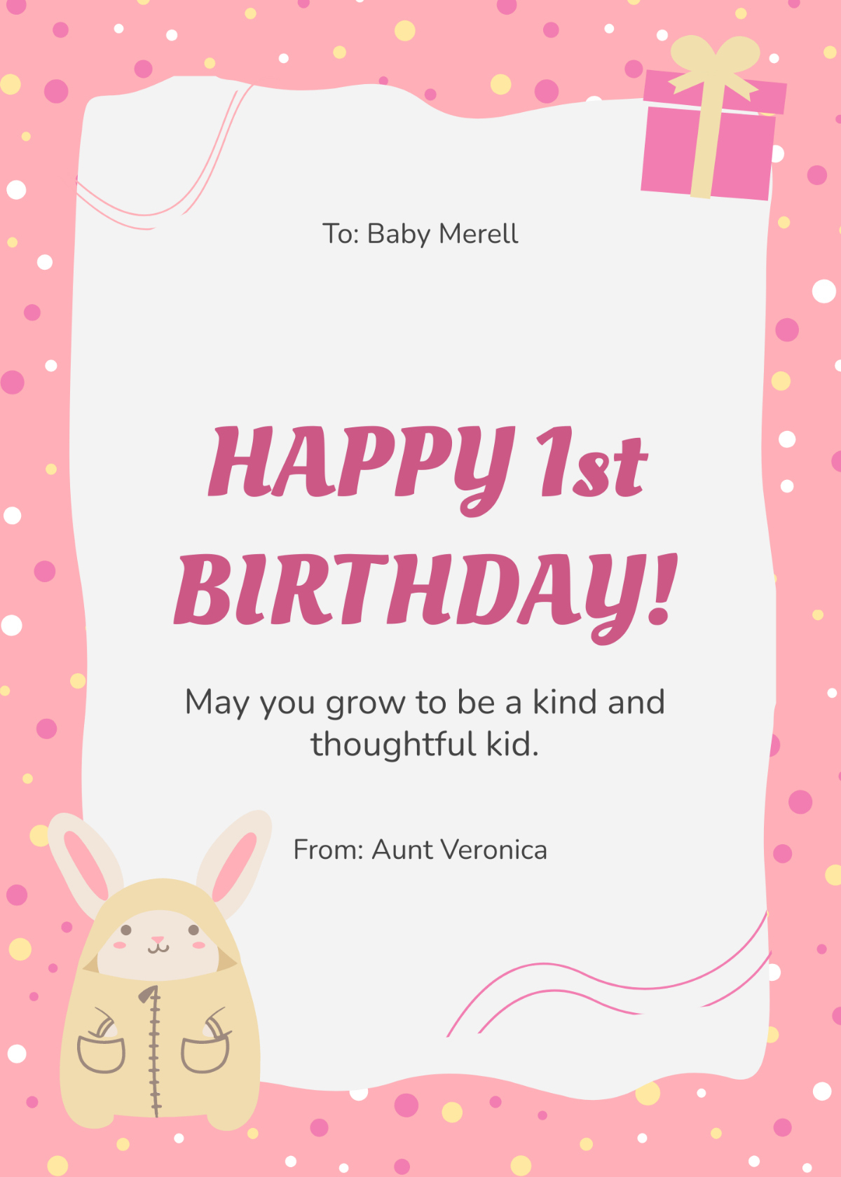 Free 1St Birthday Card Templates &amp;amp; Examples - Edit Online in Edit Birthday Cards Printable Free