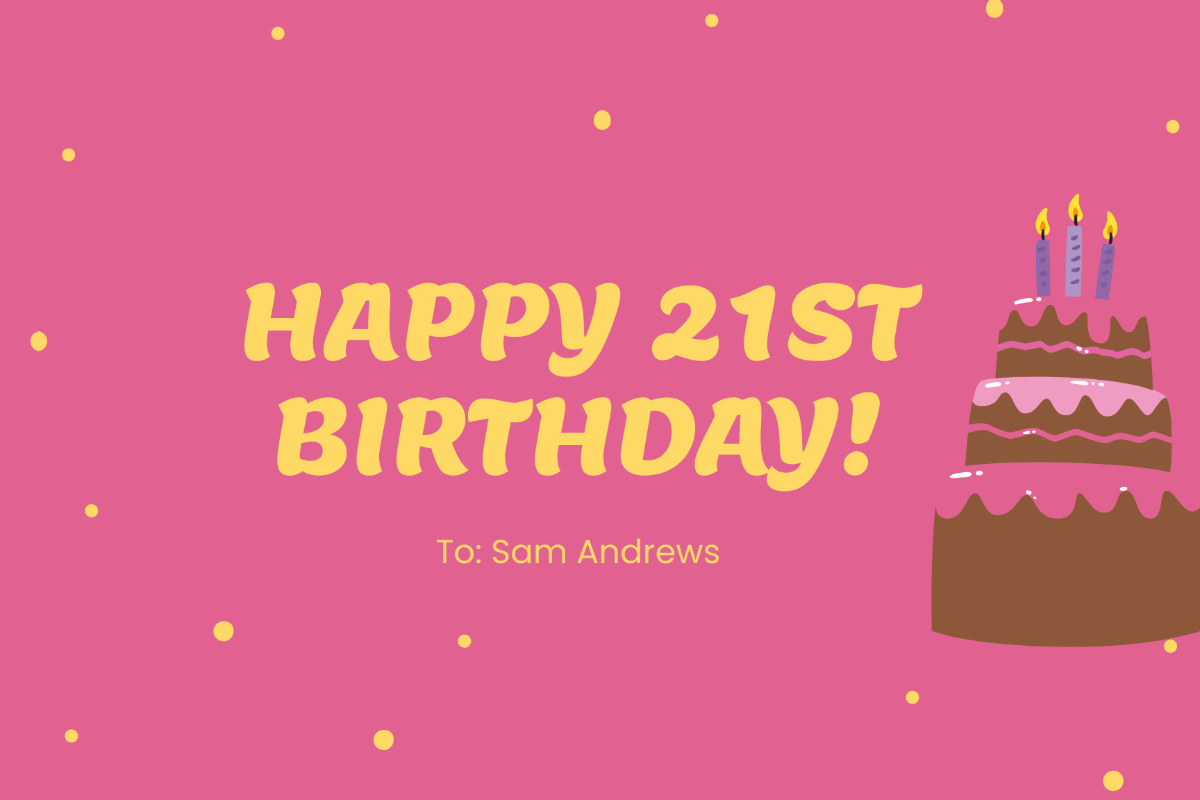 Free 21St Birthday Card Templates &amp; Examples - Edit Online for Happy 21St Birthday Cards Free Printable