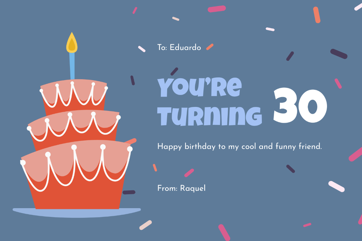 Free 30Th Birthday Card Templates &amp;amp; Examples - Edit Online with Funny 30th Birthday Cards Printable Free