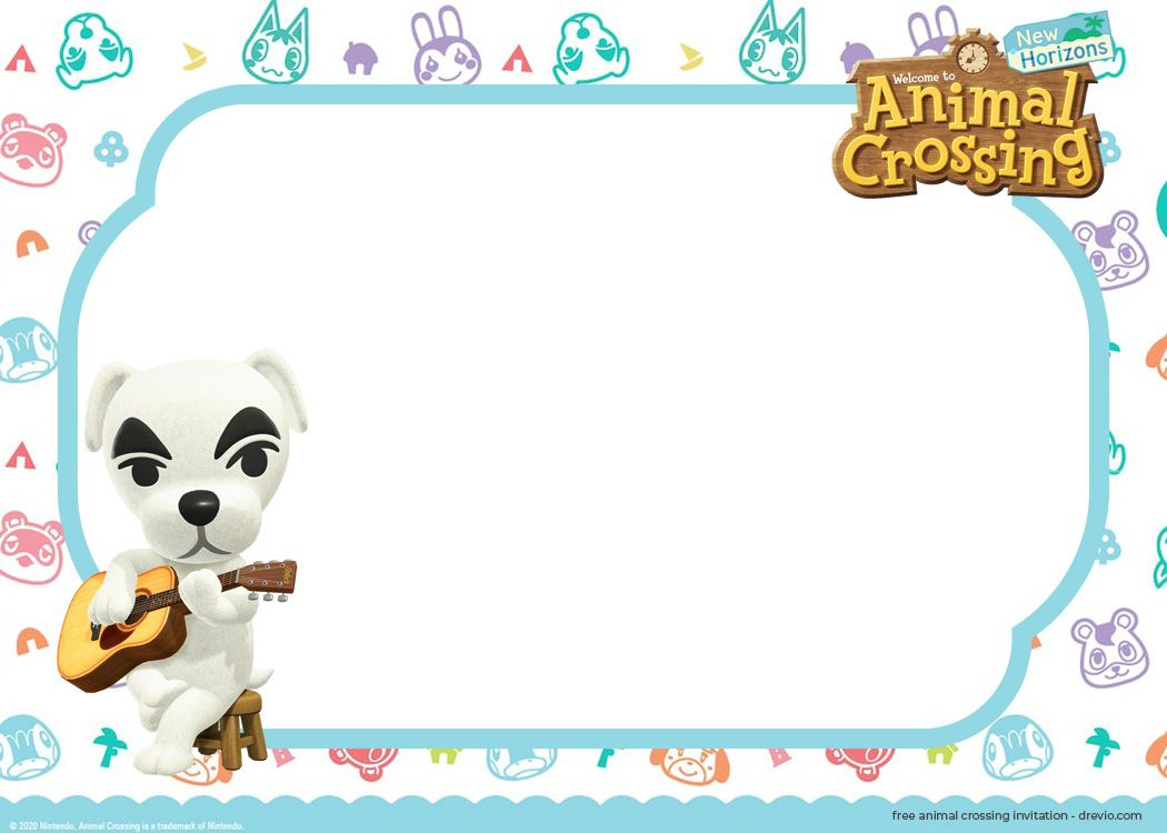 Free) 32++Animal Crossing : New Horizons Invitation Templates intended for Animal Crossing Birthday Card Printable Free