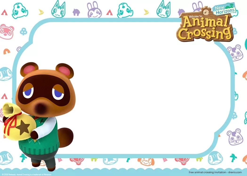 Free) 32++Animal Crossing : New Horizons Invitation Templates throughout Animal Crossing Birthday Card Printable Free