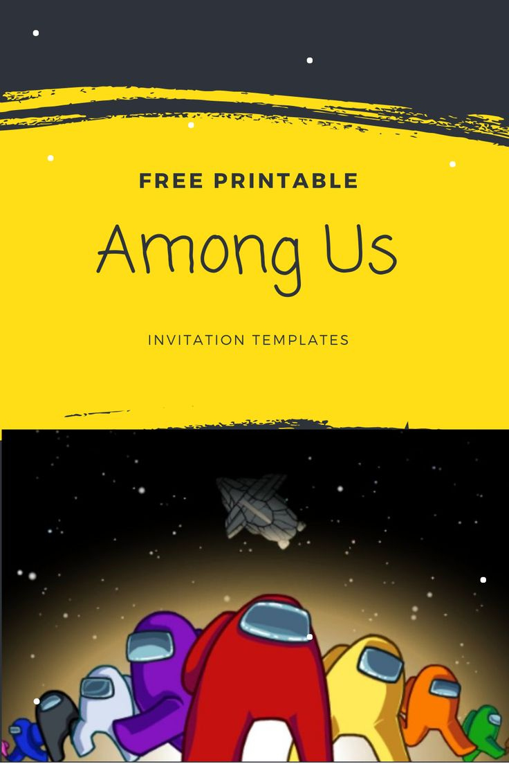 Free Among Us Invitation Templates with regard to Free Printable Among Us Birthday Card