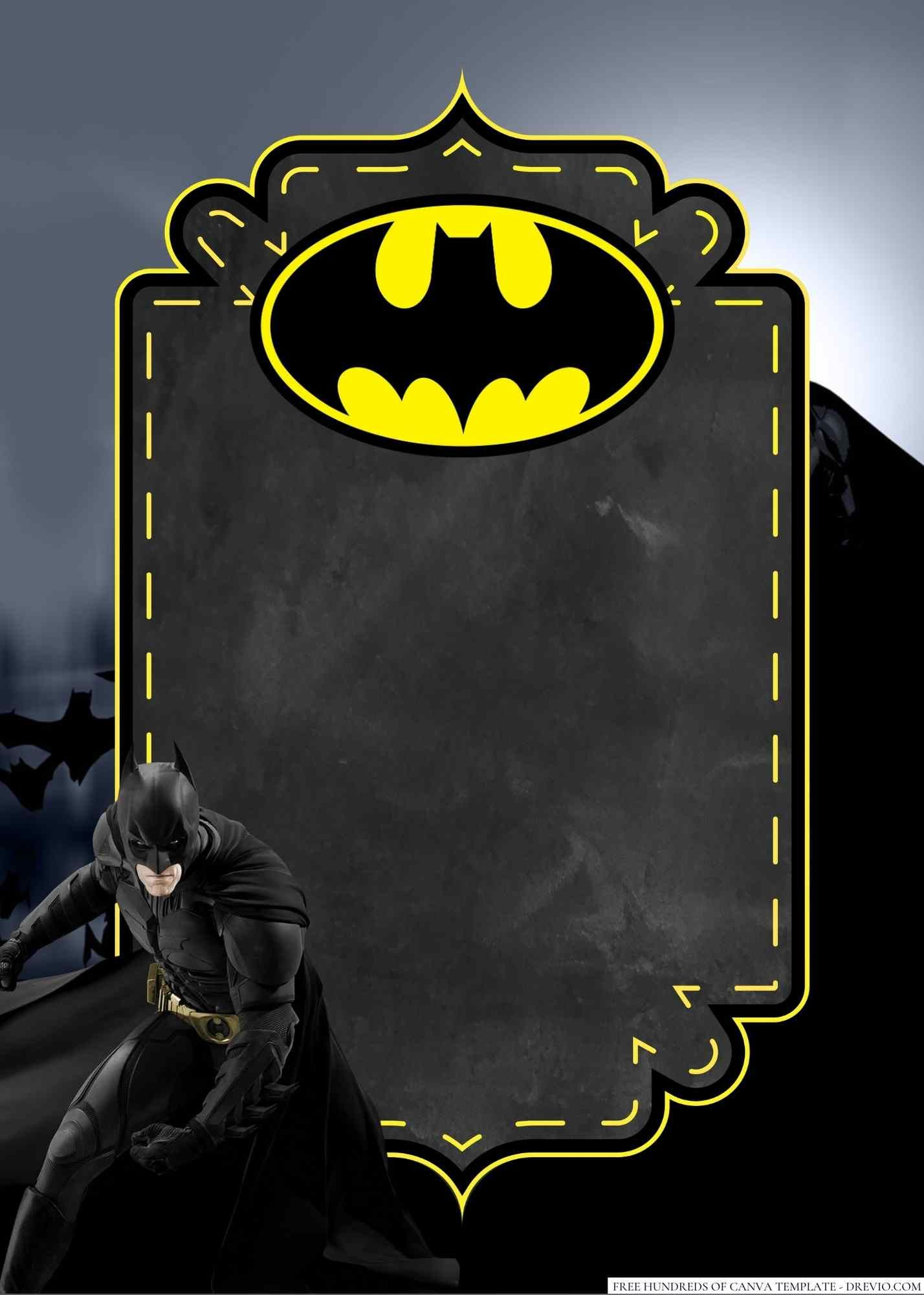 Free Batman Birthday Invitation Templates intended for Batman Printable Birthday Card