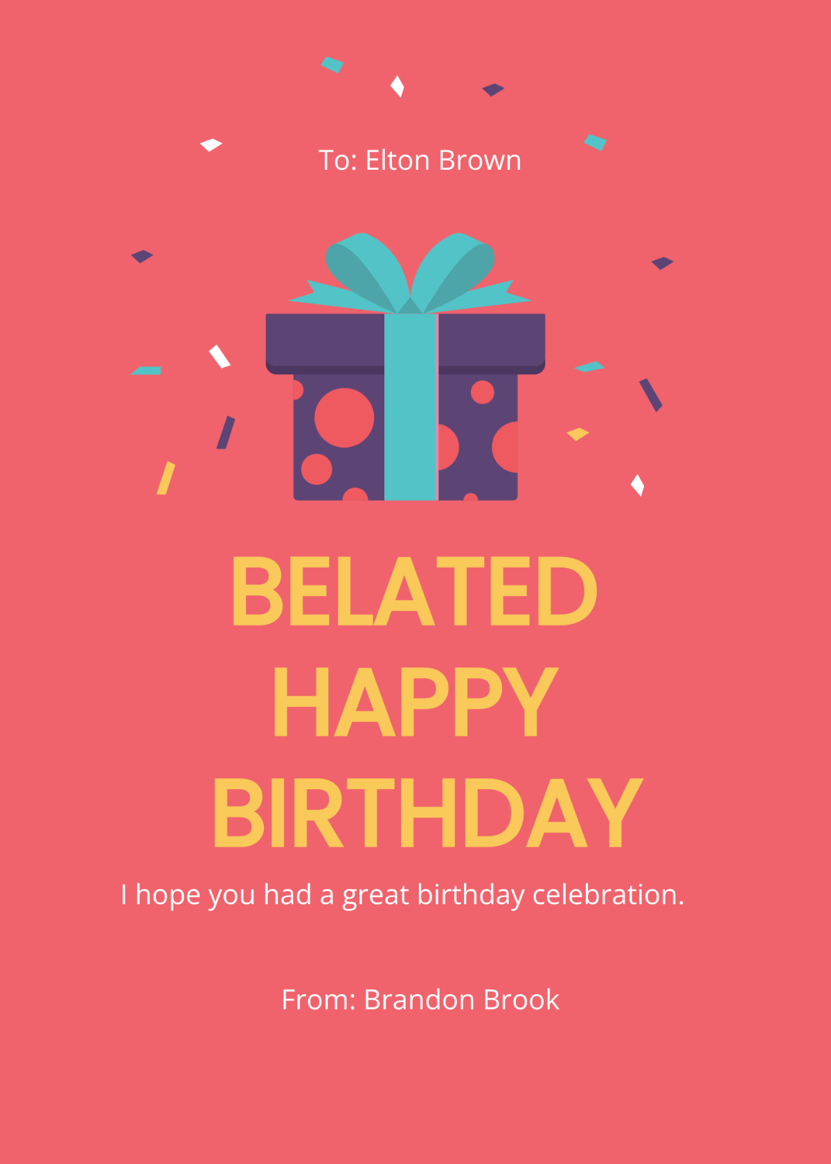 Free Belated Birthday Card Templates &amp;amp; Examples - Edit Online regarding Free Printable Belated Birthday Cards For Her