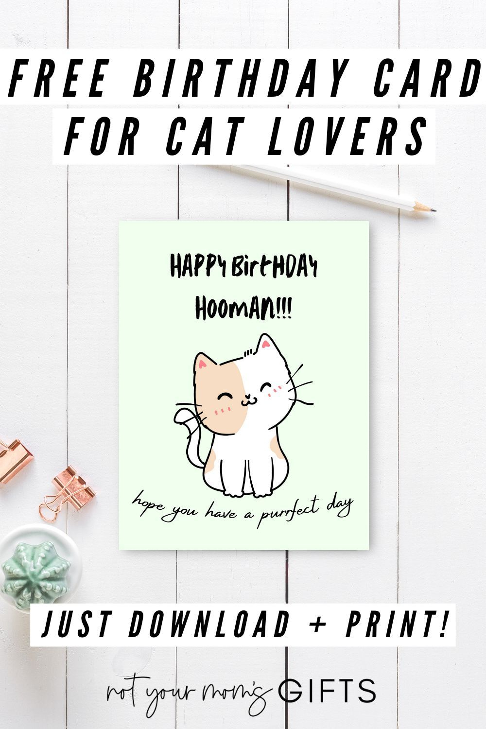 Free Birthday Card For Cat Lovers | Not Your Mom&amp;#039;S Gifts for Cat Birthday Card Printable Free