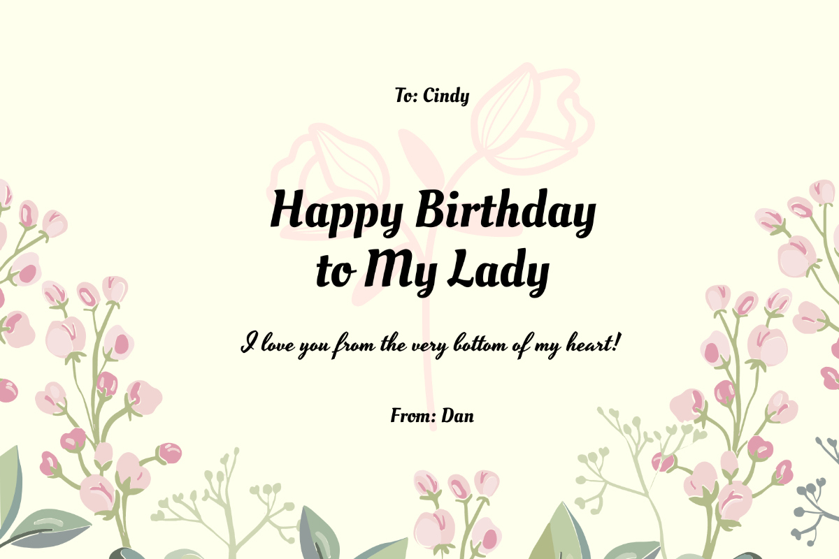 Free Birthday Card For Wife Templates &amp;amp; Examples - Edit Online inside Birthday Card For My Wife Printable Free