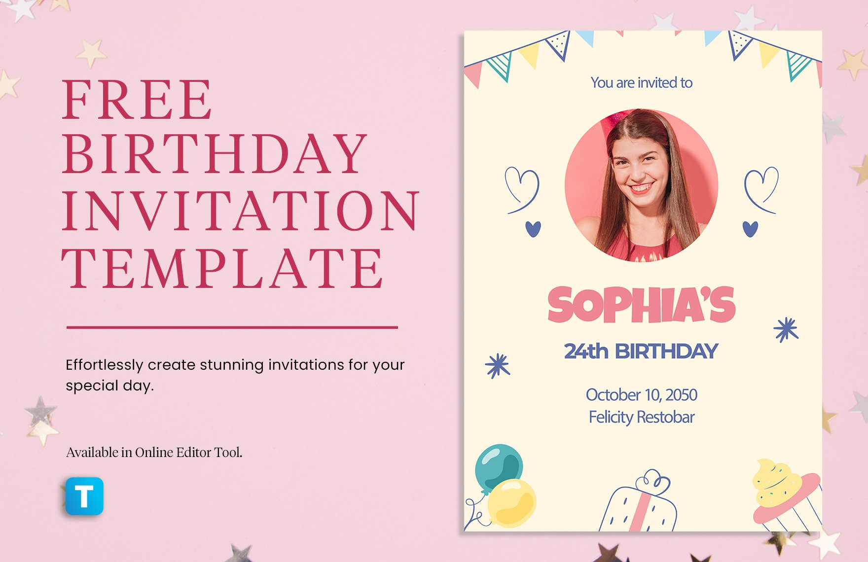 Free Birthday Invitation Template In Png - Download | Template in Online Birthday Invitation Card Maker Free Printable