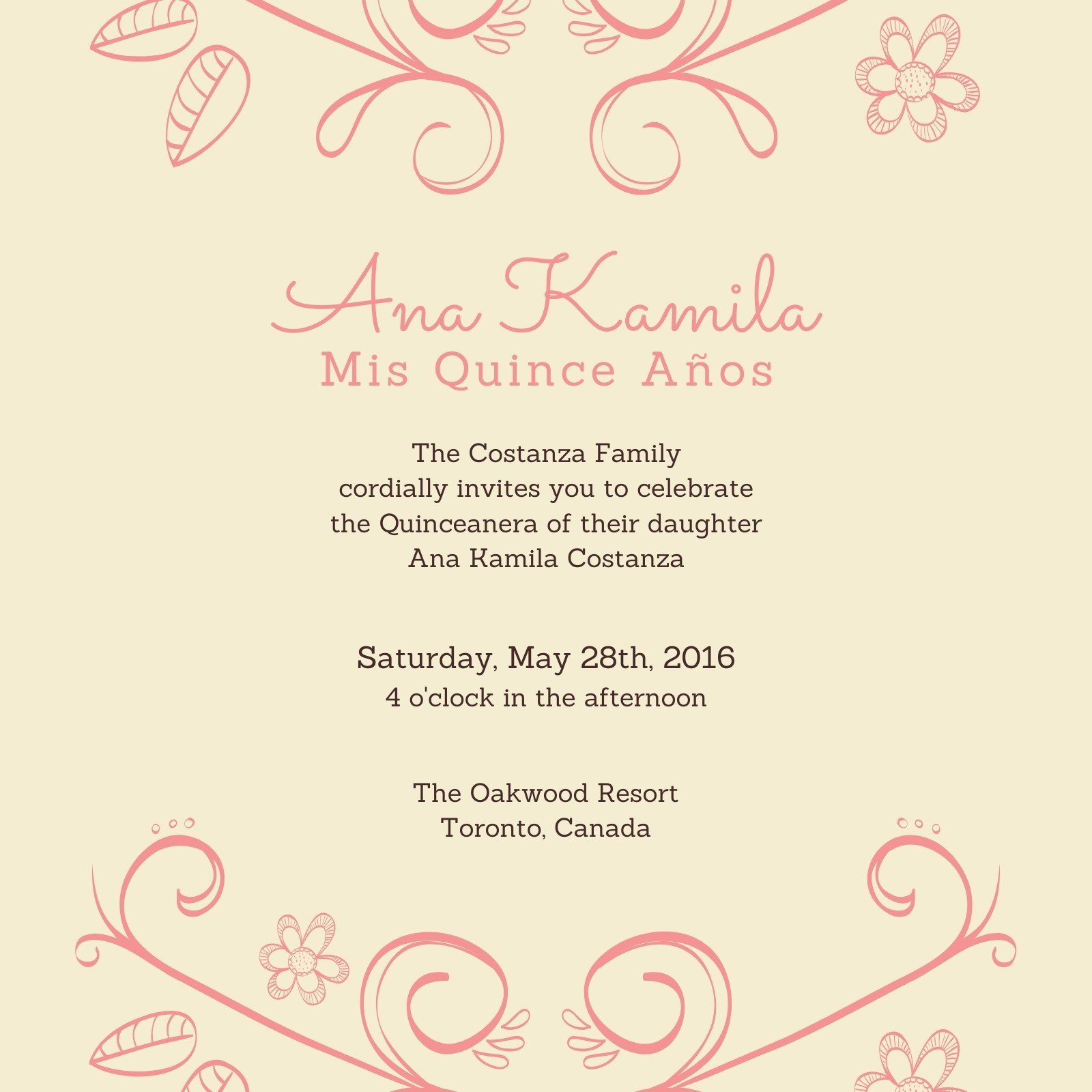 Free Custom Printable Quinceañera Invitation Templates | Canva in Quinceanera Birthday Card Printable