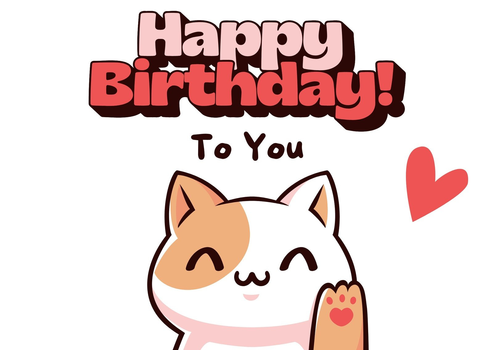 Free, Customizable, Printable Cat Card Templates | Canva with regard to Printable Birthday Cards With Cats