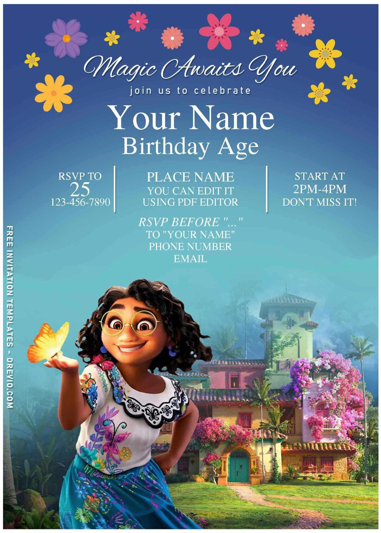 Free Editable Pdf) Disney Encanto Themed Birthday Invitation Templates with regard to Encanto Birthday Card Printable Free