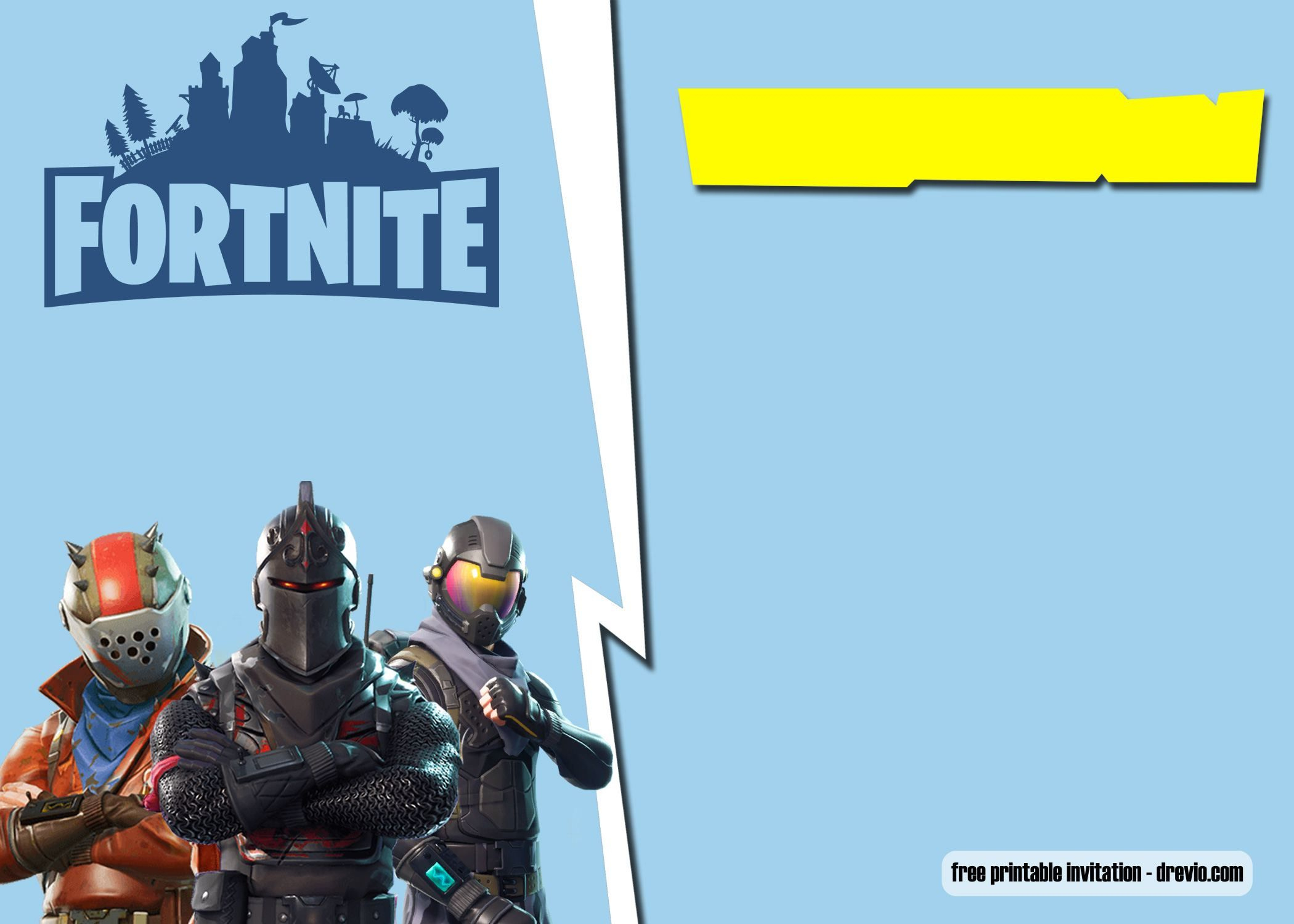 Free Fortnite Invitation Template in Downloadable Free Fortnite Birthday Card Printable