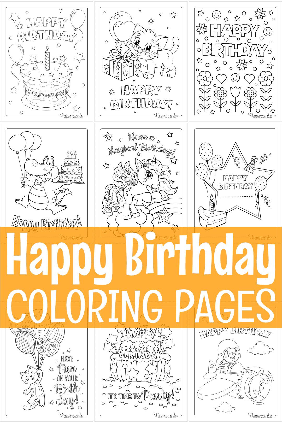 Free Happy Birthday Coloring Pages For Kids pertaining to Free Printable Color Your Own Birthday Cards