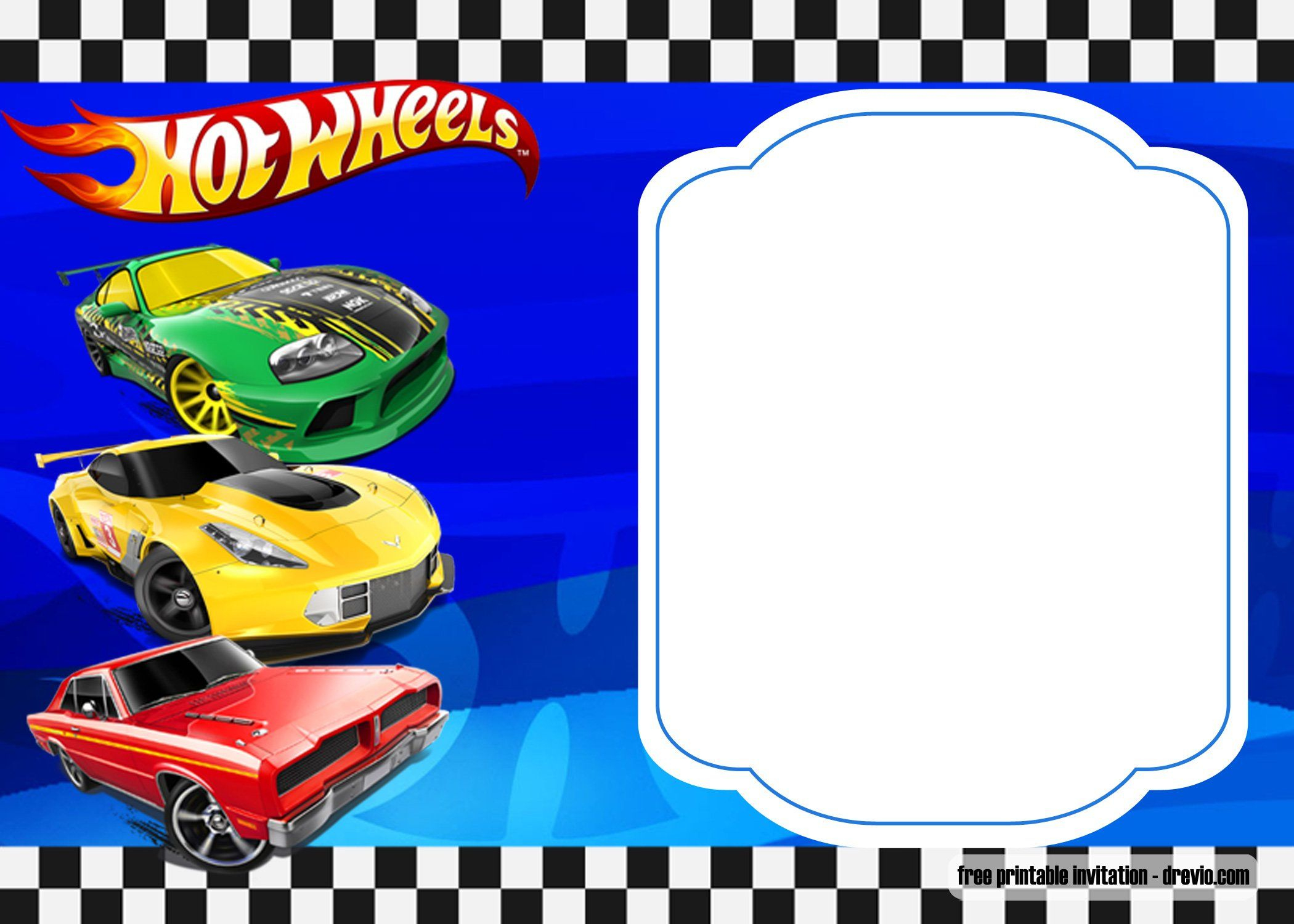 Free Hot Wheels Birthday Invitation Templates inside Hot Wheels Birthday Cards Printable