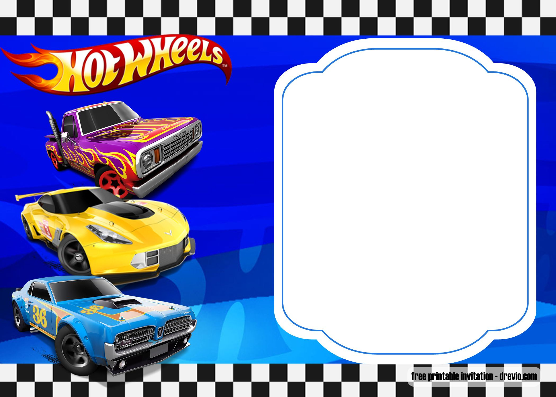 Free Hot Wheels Birthday Invitation Templates intended for Hot Wheels Birthday Card Printable