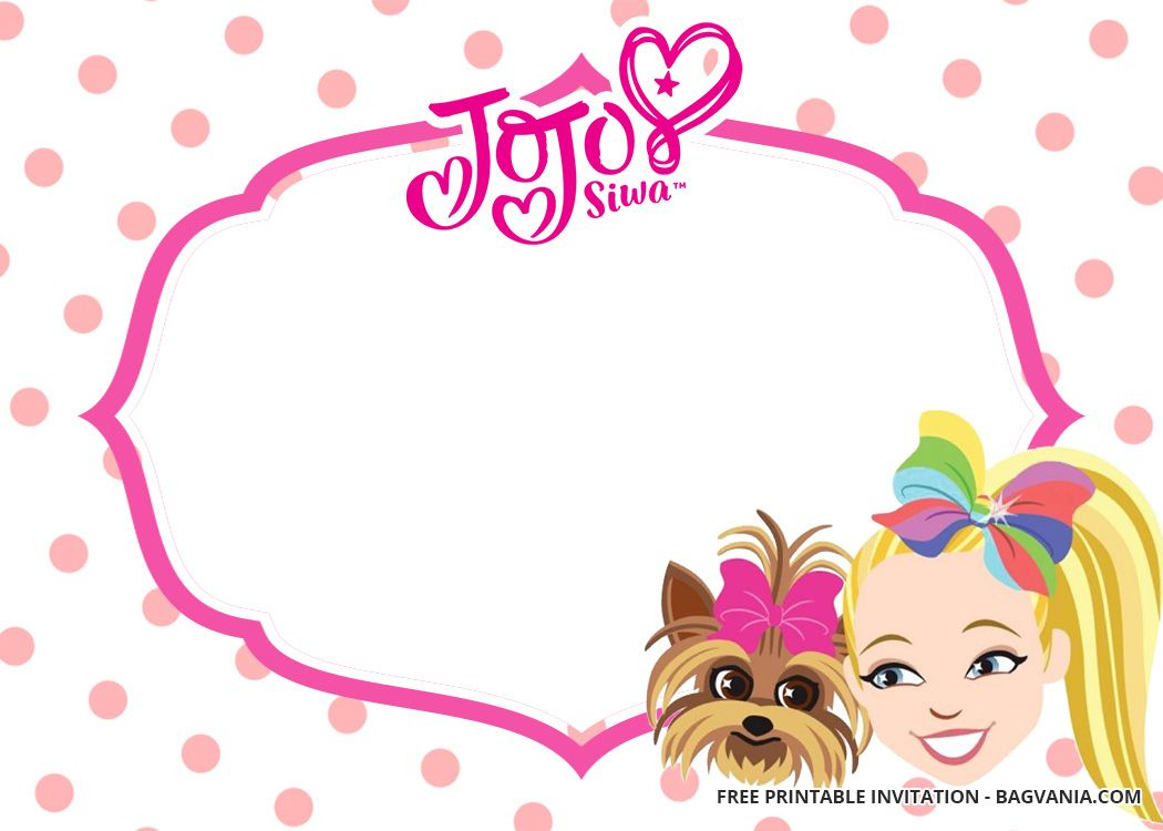 Free Jojo Siwa Birthday Invitation Templates inside Jojo Siwa Birthday Card Printable