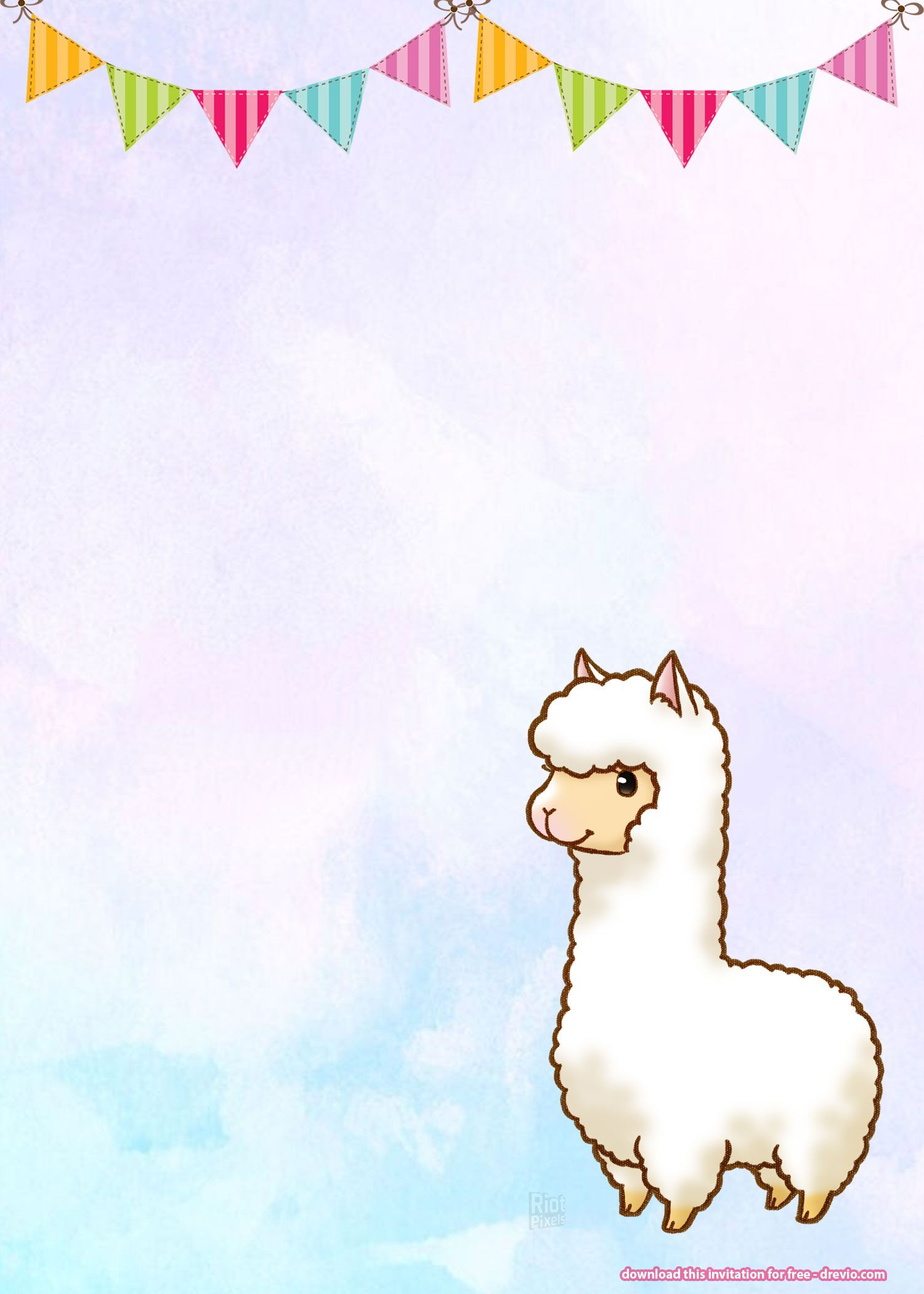 Free Llama Birthday Invitation Templates for Llama Birthday Card Printable Free