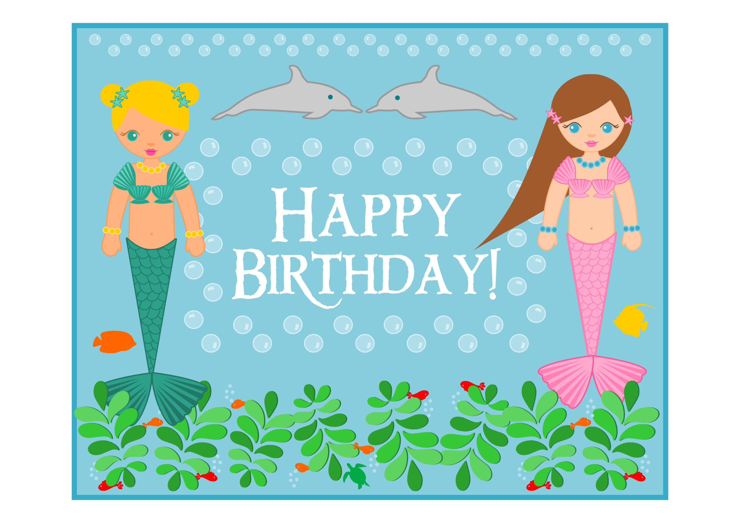 Free Mermaid Birthday Party Printables | Birthday Party Printables throughout Mermaid Birthday Card Printable