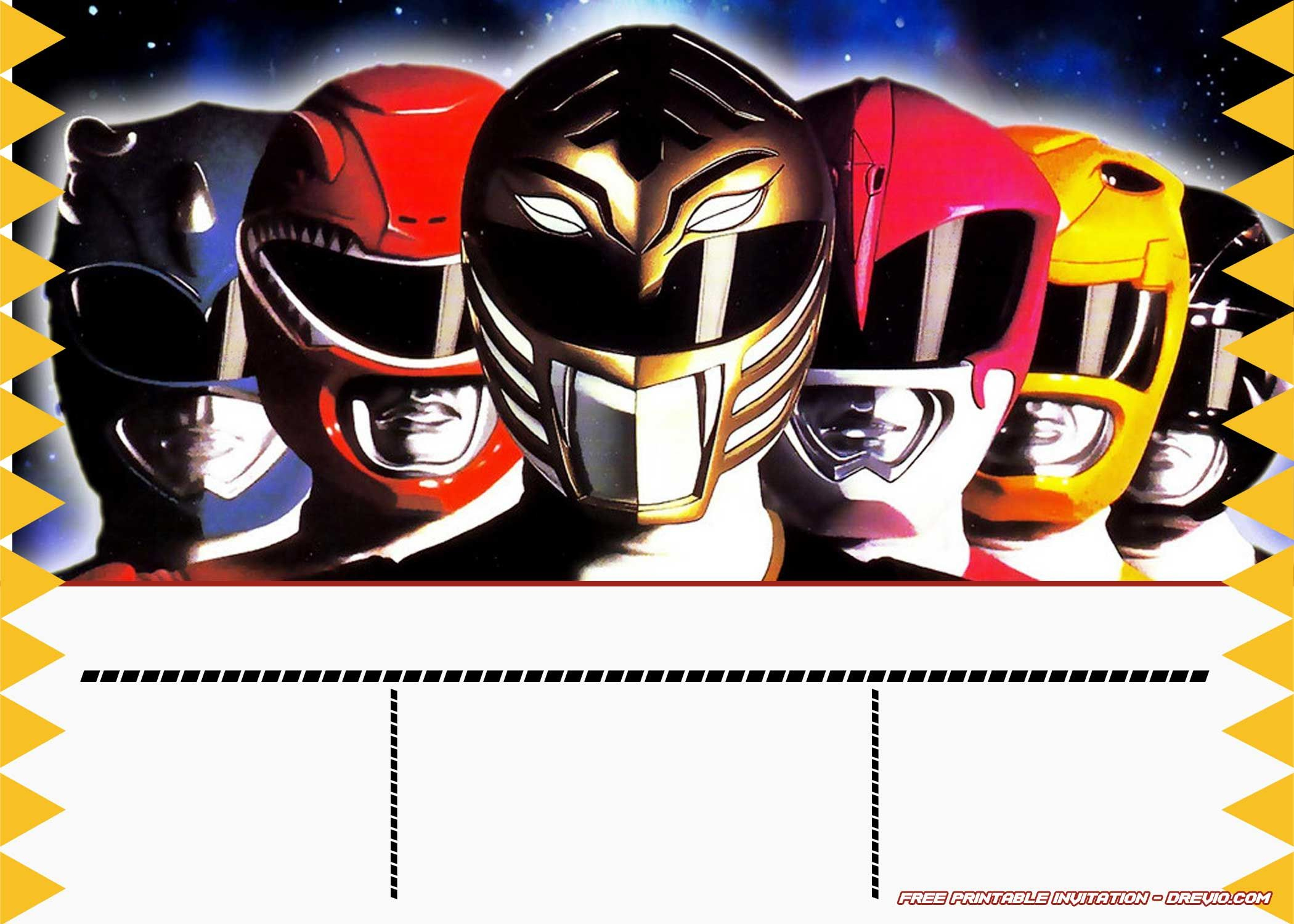 Free Power Rangers Birthday Invitation Templates intended for Power Rangers Birthday Card Printable