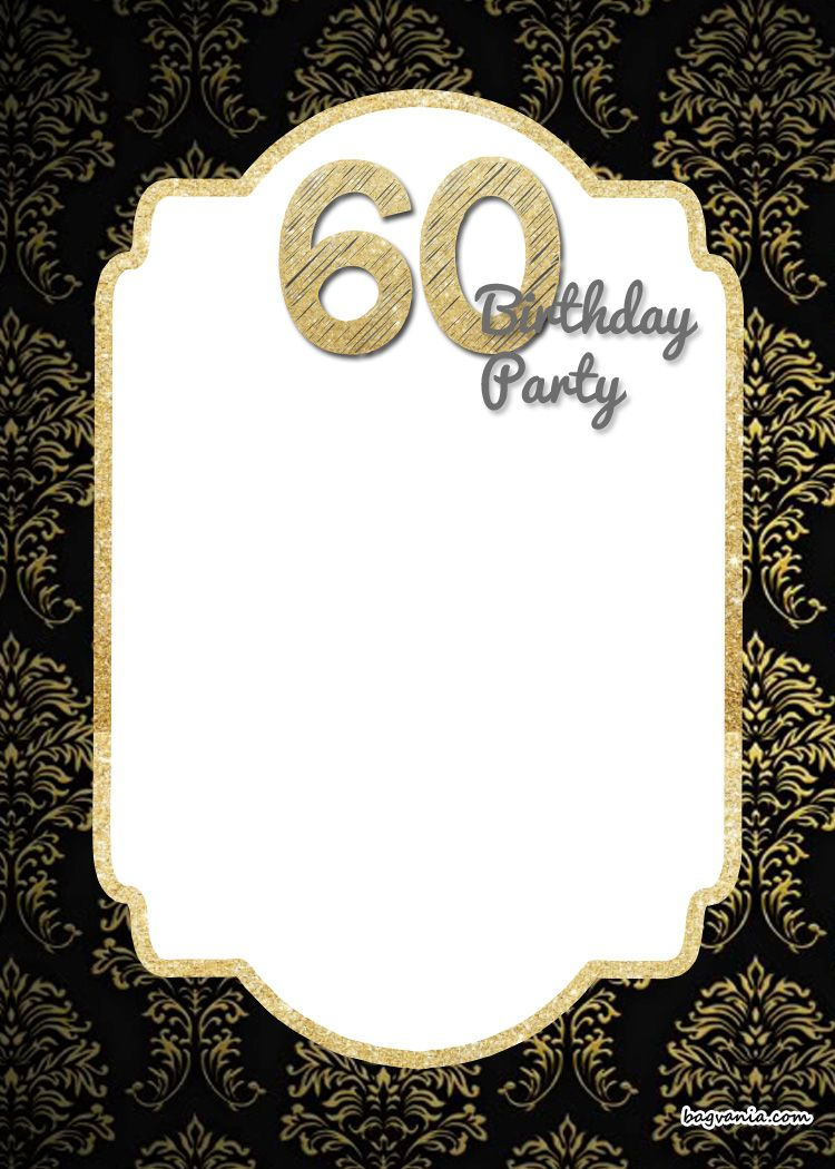 Free Printable 60Th Birthday Invitations Template in 60Th Birthday Cards Printable Free