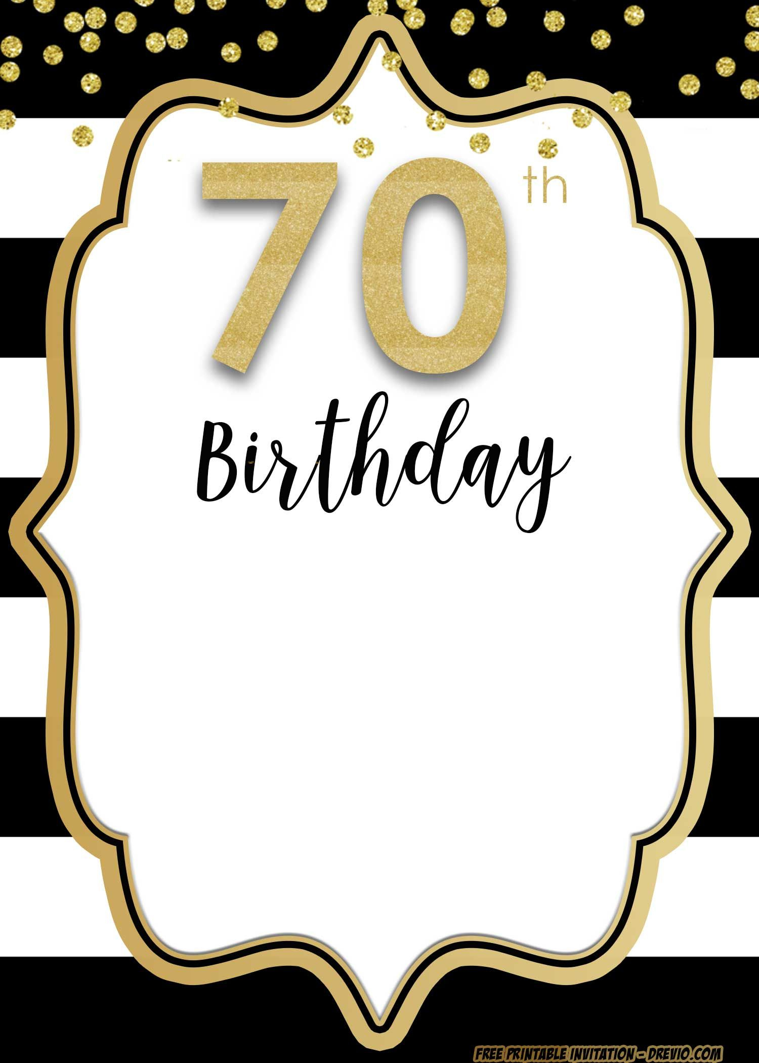 Free Printable 70Th Invitation Templates – Updated in Printable 70th Birthday Cards