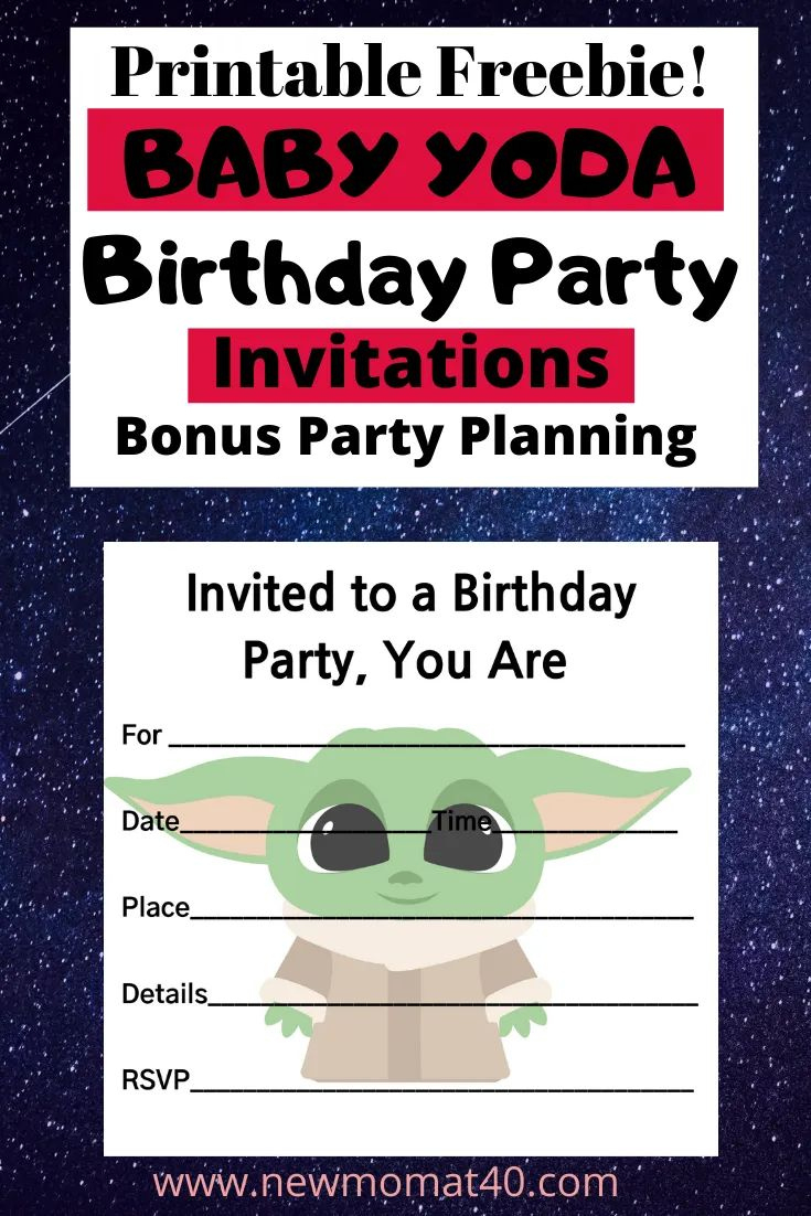 Free Printable Baby Yoda Birthday Party Invitations - New Mom At 40 with regard to Free Printable Yoda Birthday Card