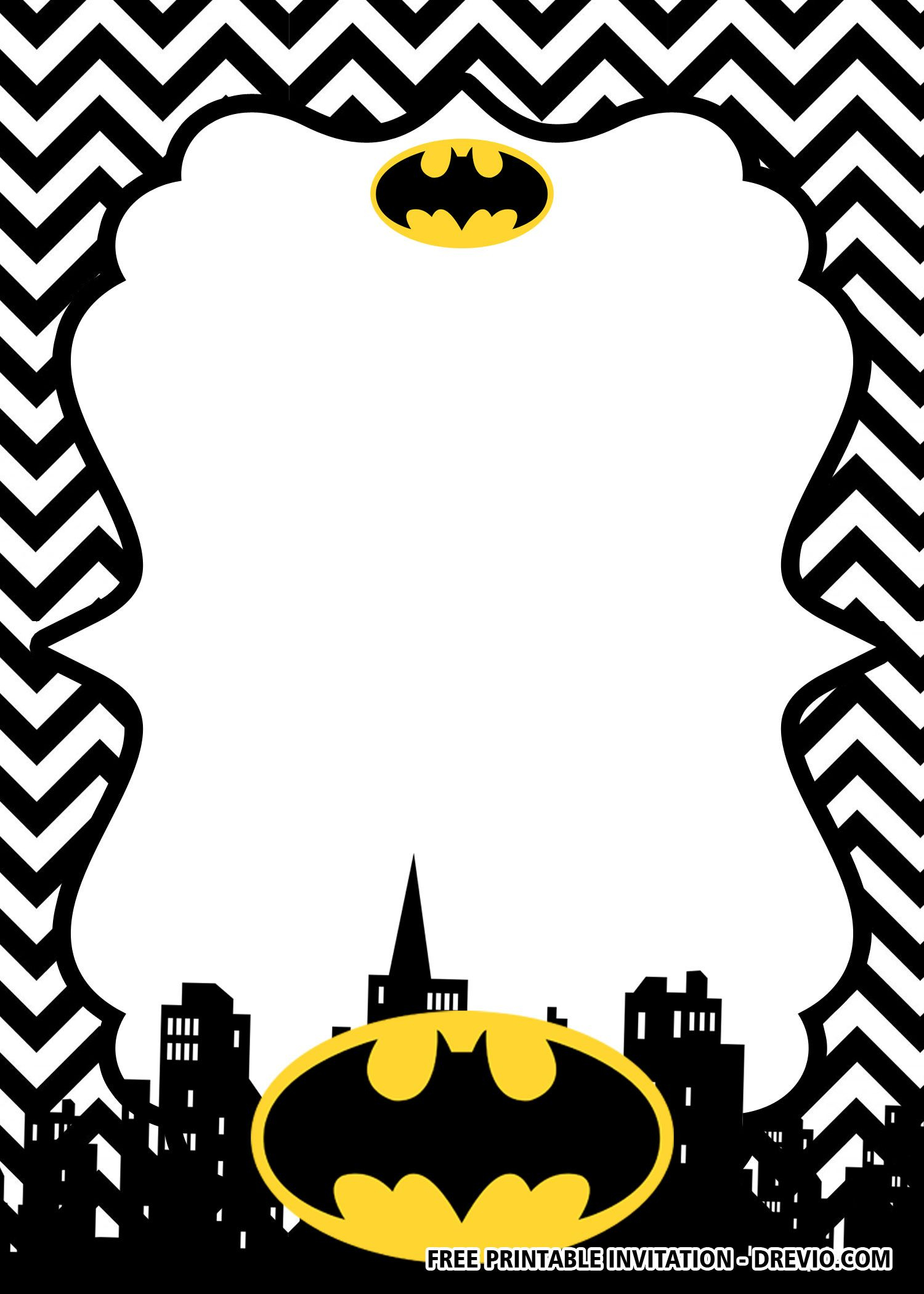 Free Printable Batman Birthday Invitation Templates for Batman Birthday Card Printable Free