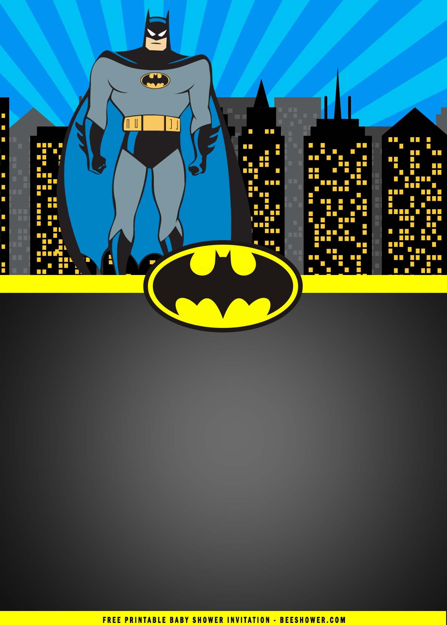 Free Printable) - Batman Birthday Party Invitation Templates in Free Printable Batman Birthday Cards